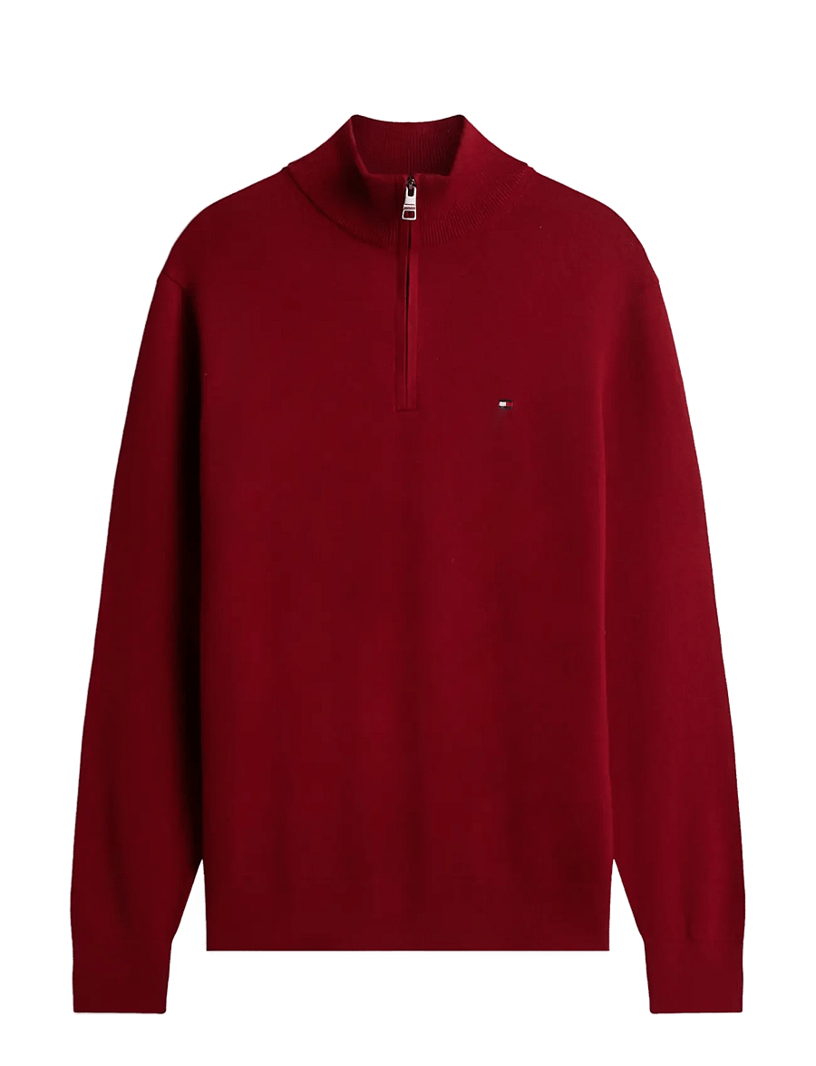 Tommy Hilfiger - PIMA ORG CTN CASHMERE ZIP MOCK - pullover mit halbem reißverschluss - regatta red - 1