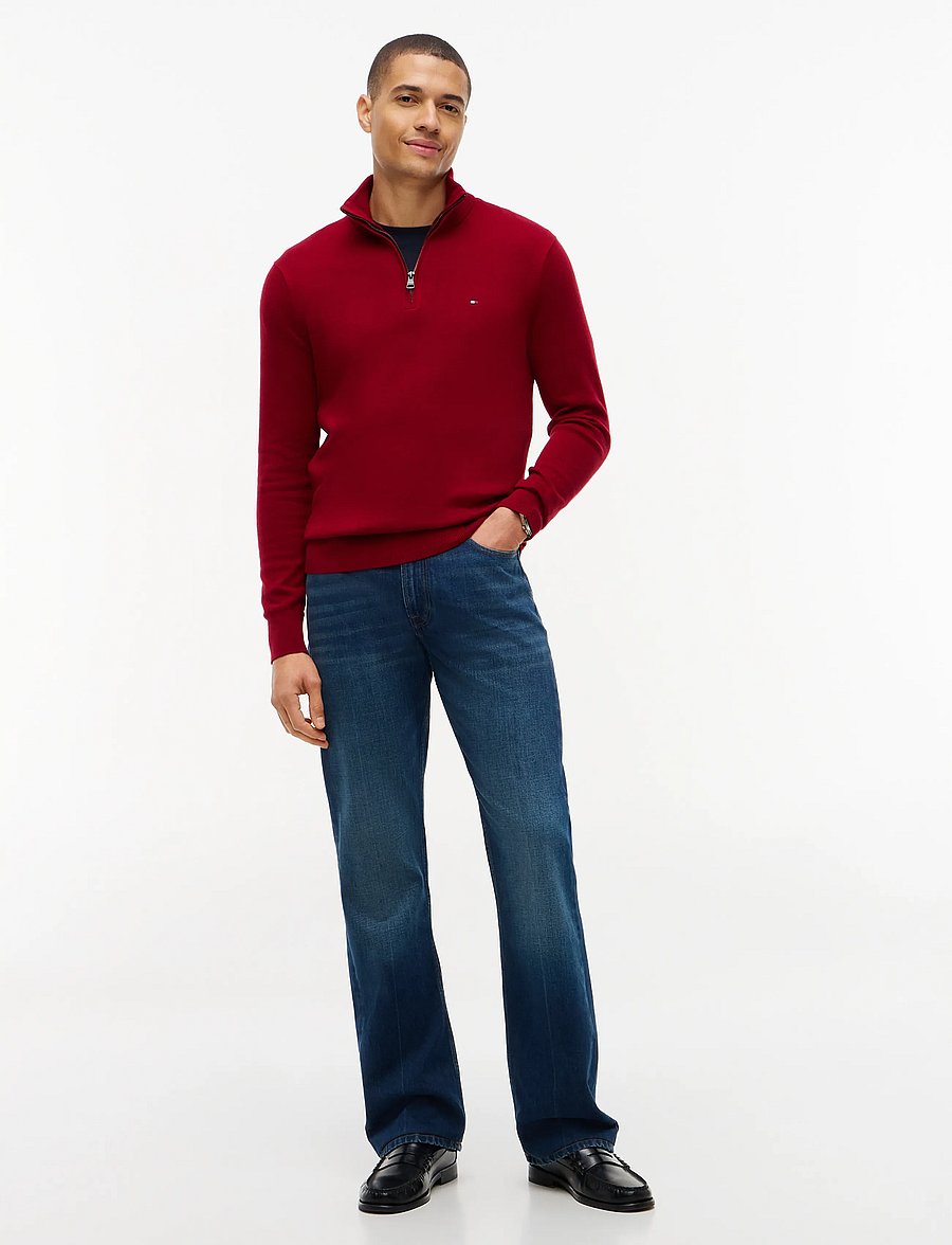 Tommy Hilfiger - PIMA ORG CTN CASHMERE ZIP MOCK - pullover mit halbem reißverschluss - regatta red - 4