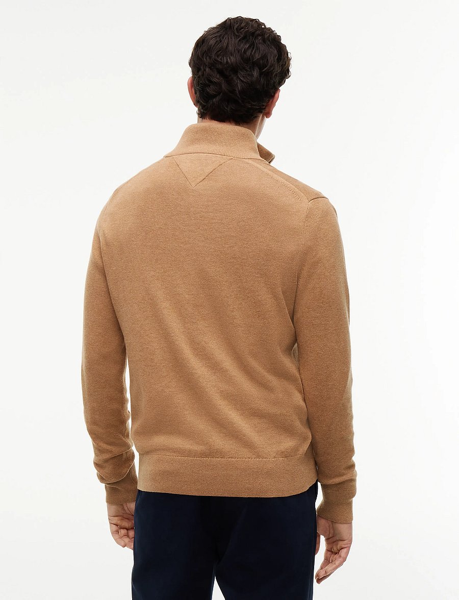Tommy Hilfiger - PIMA ORG CTN CASHMERE ZIP MOCK - pullover mit halbem reißverschluss - safari canvas heather - 2