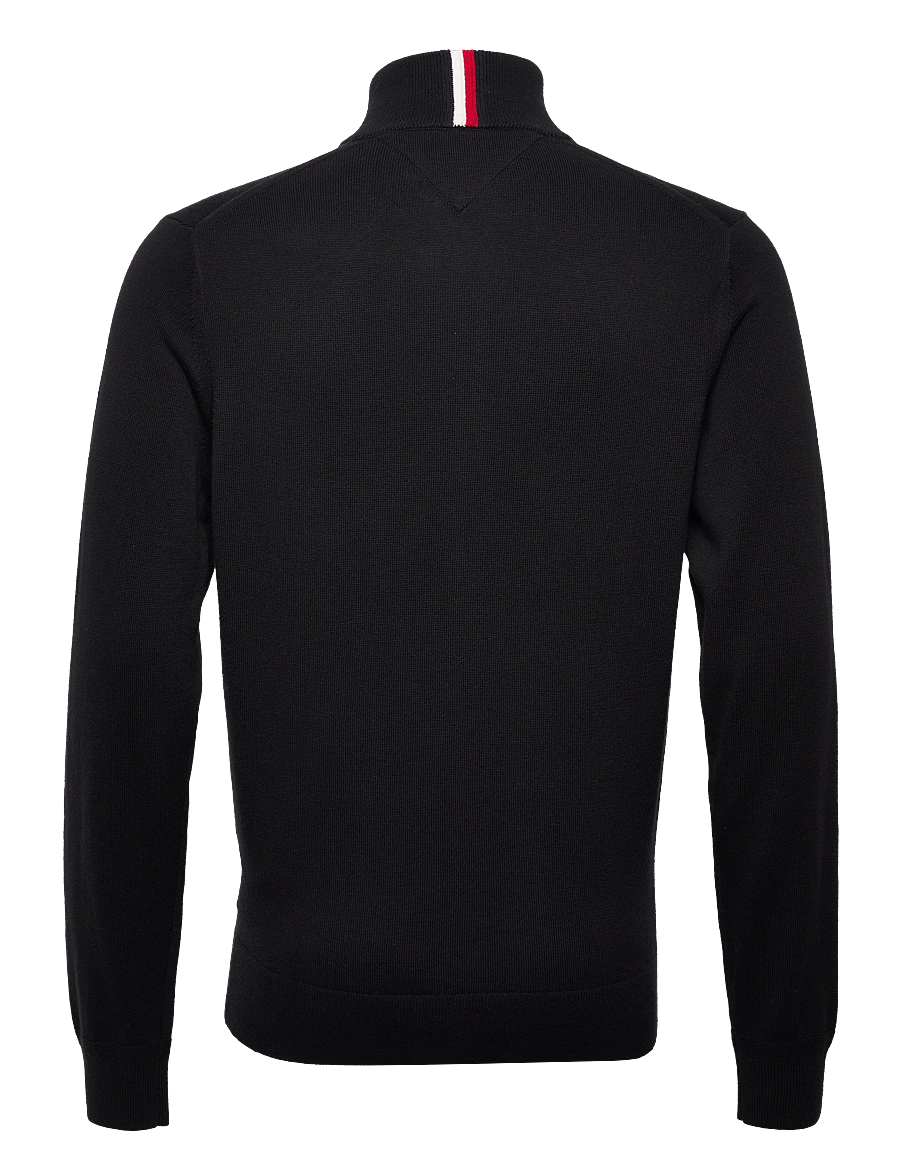 Tommy Hilfiger - PIMA ORG CTN CASHMERE ZIP THRU - fullzip strik - black - 1