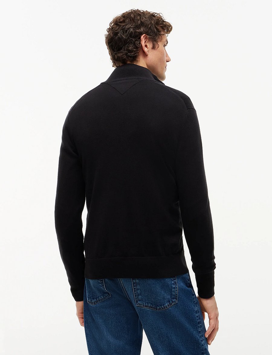 Tommy Hilfiger - PIMA ORG CTN CASHMERE ZIP THRU - full zip jumpers - black - 3