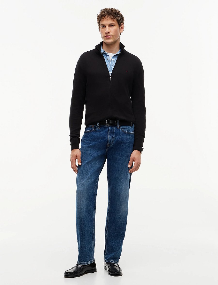Tommy Hilfiger - PIMA ORG CTN CASHMERE ZIP THRU - full zip jumpers - black - 5