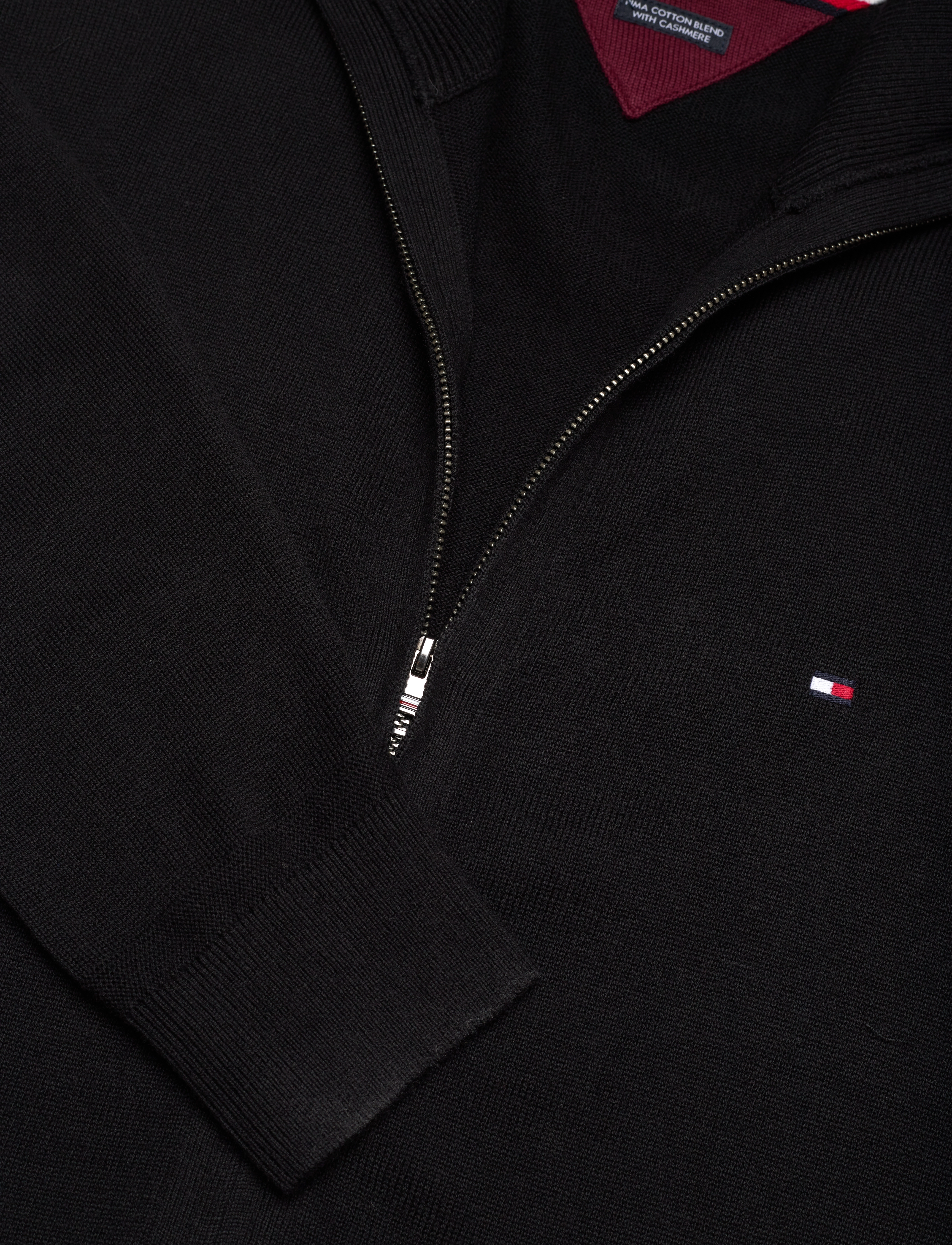 Tommy Hilfiger - PIMA ORG CTN CASHMERE ZIP THRU - fullzip strik - black - 3