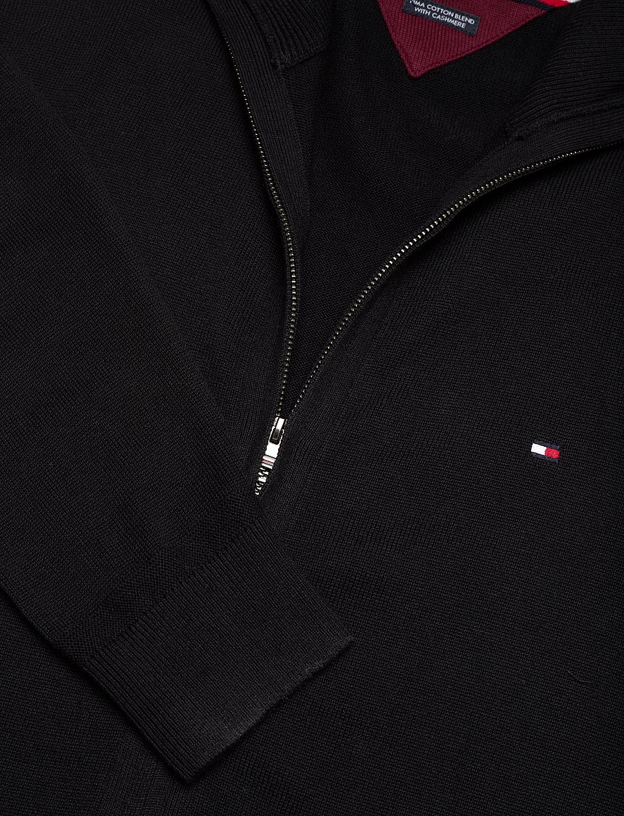 Tommy Hilfiger - PIMA ORG CTN CASHMERE ZIP THRU - fullzip strik - black - 3