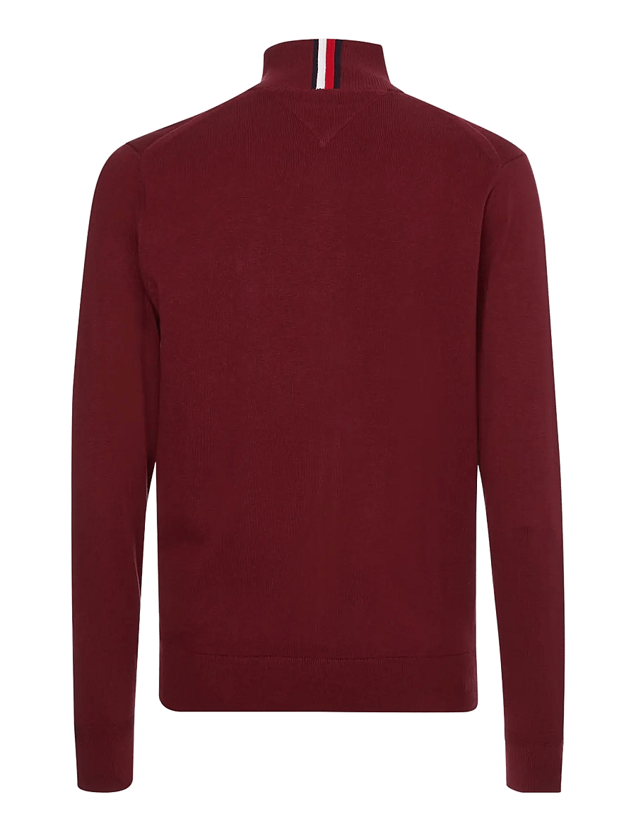 Tommy Hilfiger - PIMA ORG CTN CASHMERE ZIP THRU - pullover mit durchgehendem reißverschluss - burgundy - 2
