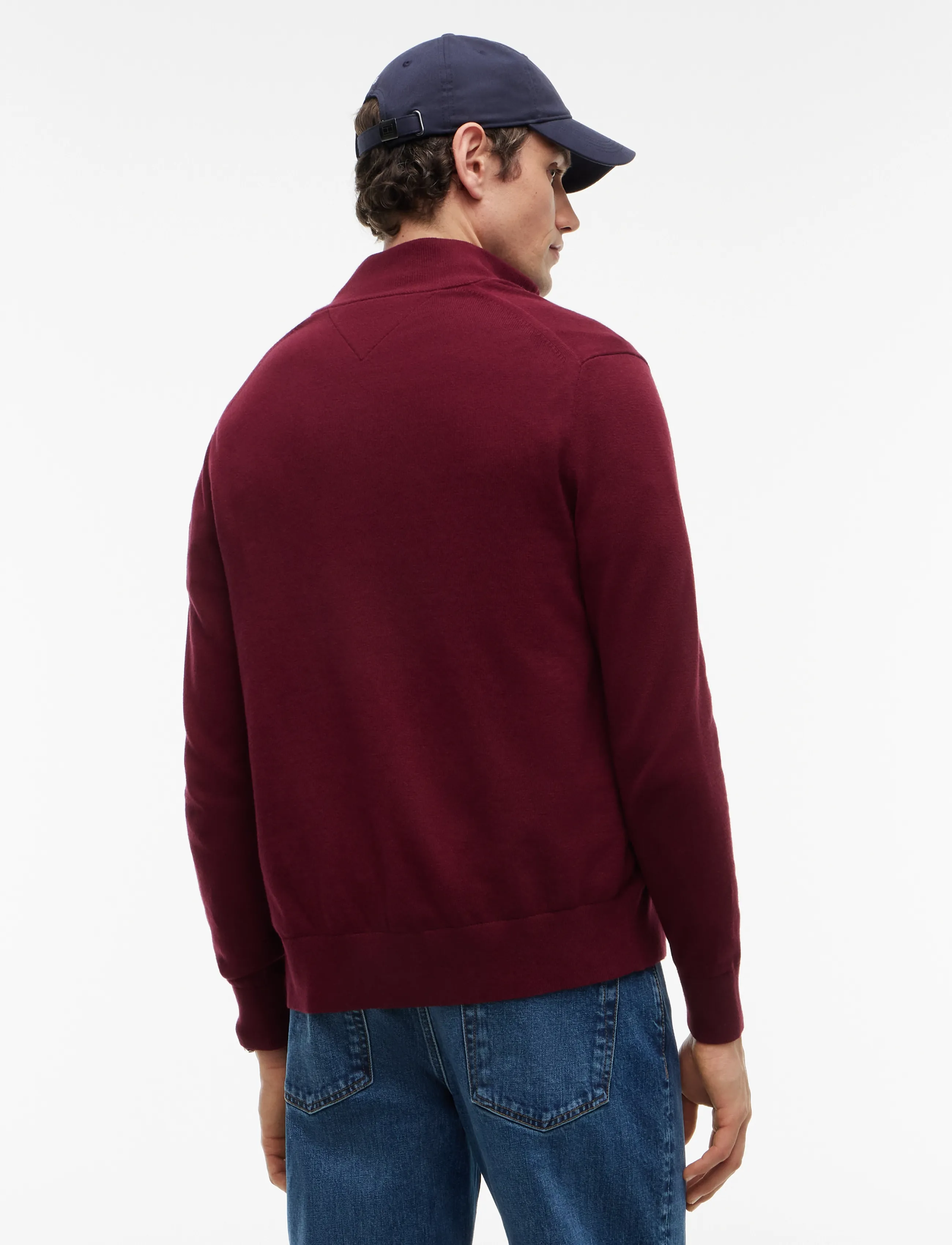 Tommy Hilfiger - PIMA ORG CTN CASHMERE ZIP THRU - pullover mit durchgehendem reißverschluss - burgundy - 3