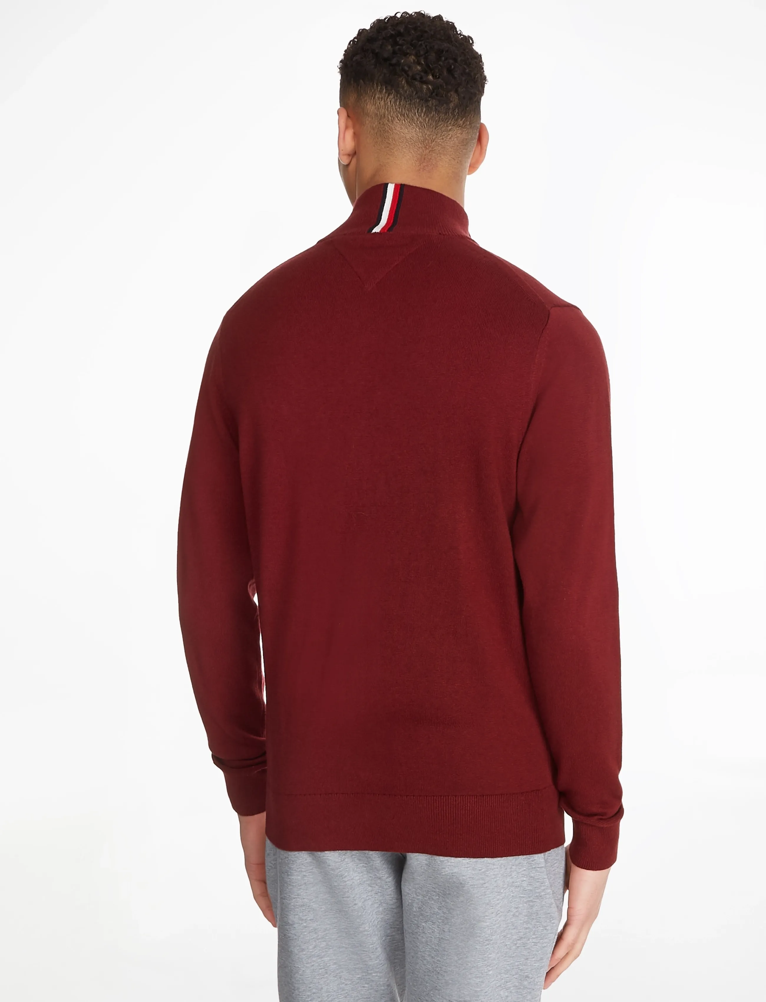TOMMY HILFIGER Pima Org Ctn Cashmere Zip Thru stickade tröjor herr – bild 6