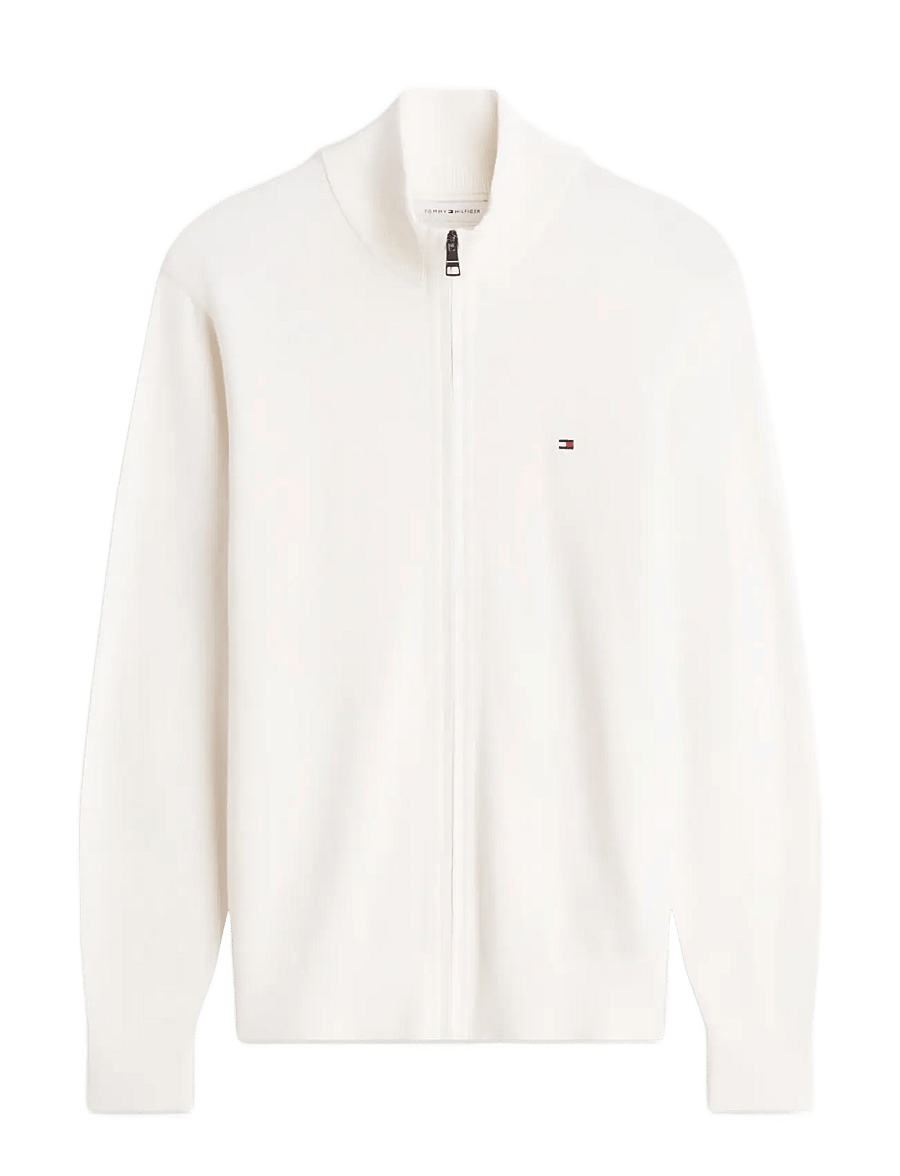 Tommy Hilfiger - PIMA ORG CTN CASHMERE ZIP THRU - fullzip strik - ivory petal - 1