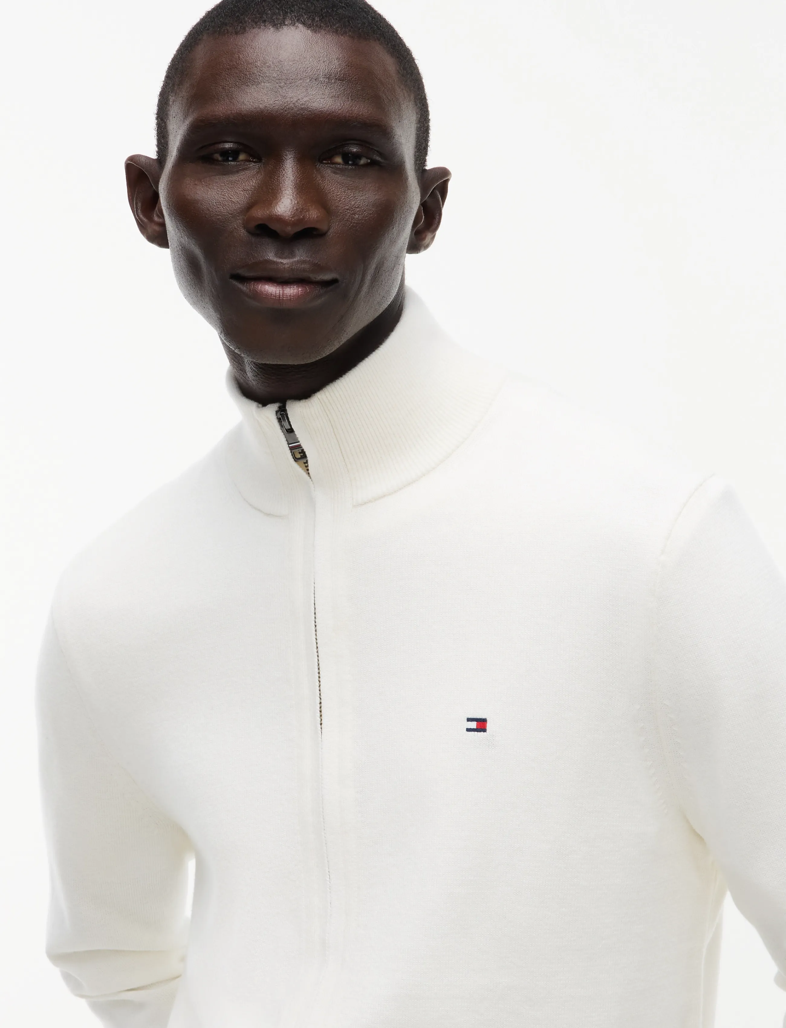 Tommy Hilfiger - PIMA ORG CTN CASHMERE ZIP THRU - fullzip strik - ivory petal - 3
