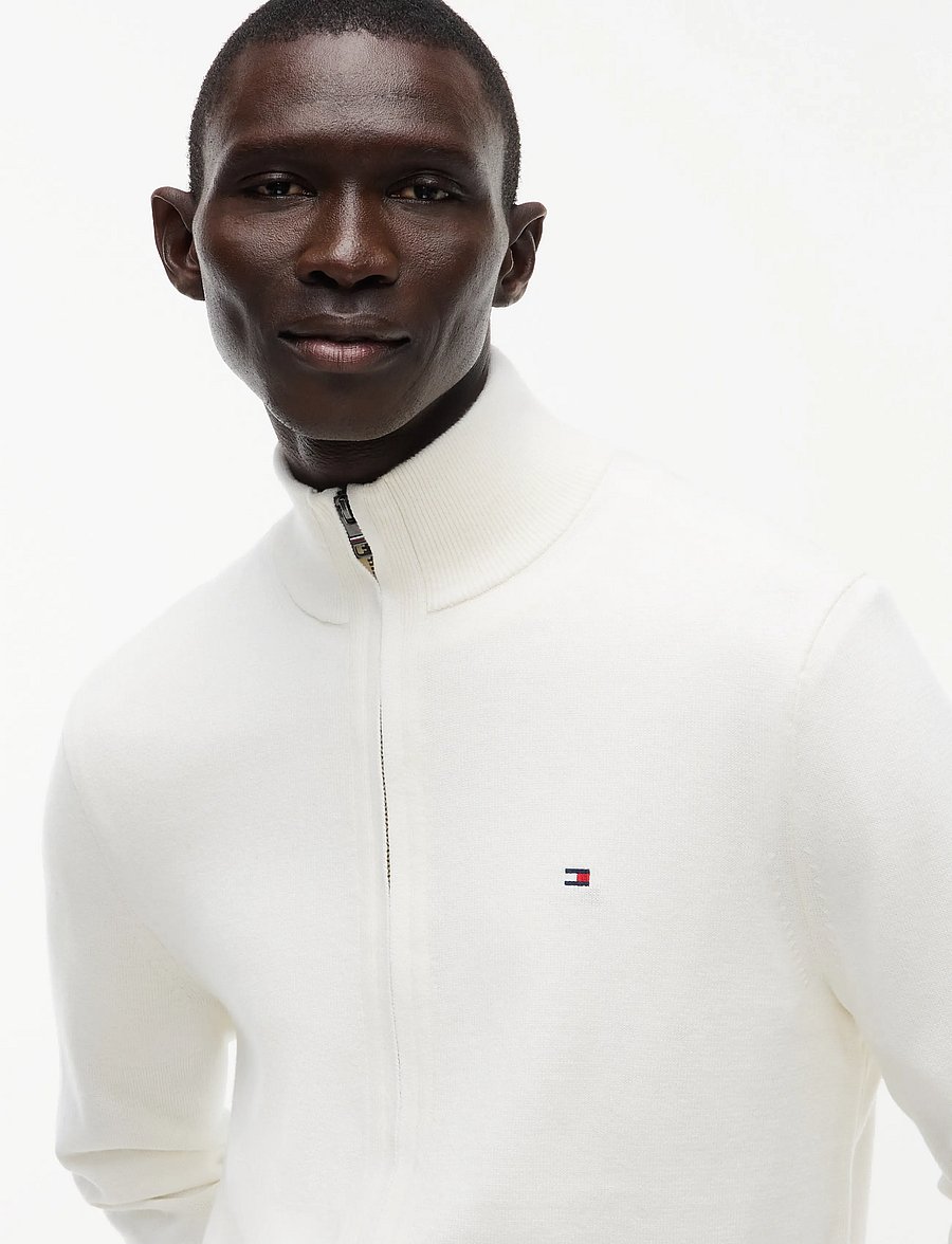 Tommy Hilfiger - PIMA ORG CTN CASHMERE ZIP THRU - fullzip strik - ivory petal - 3