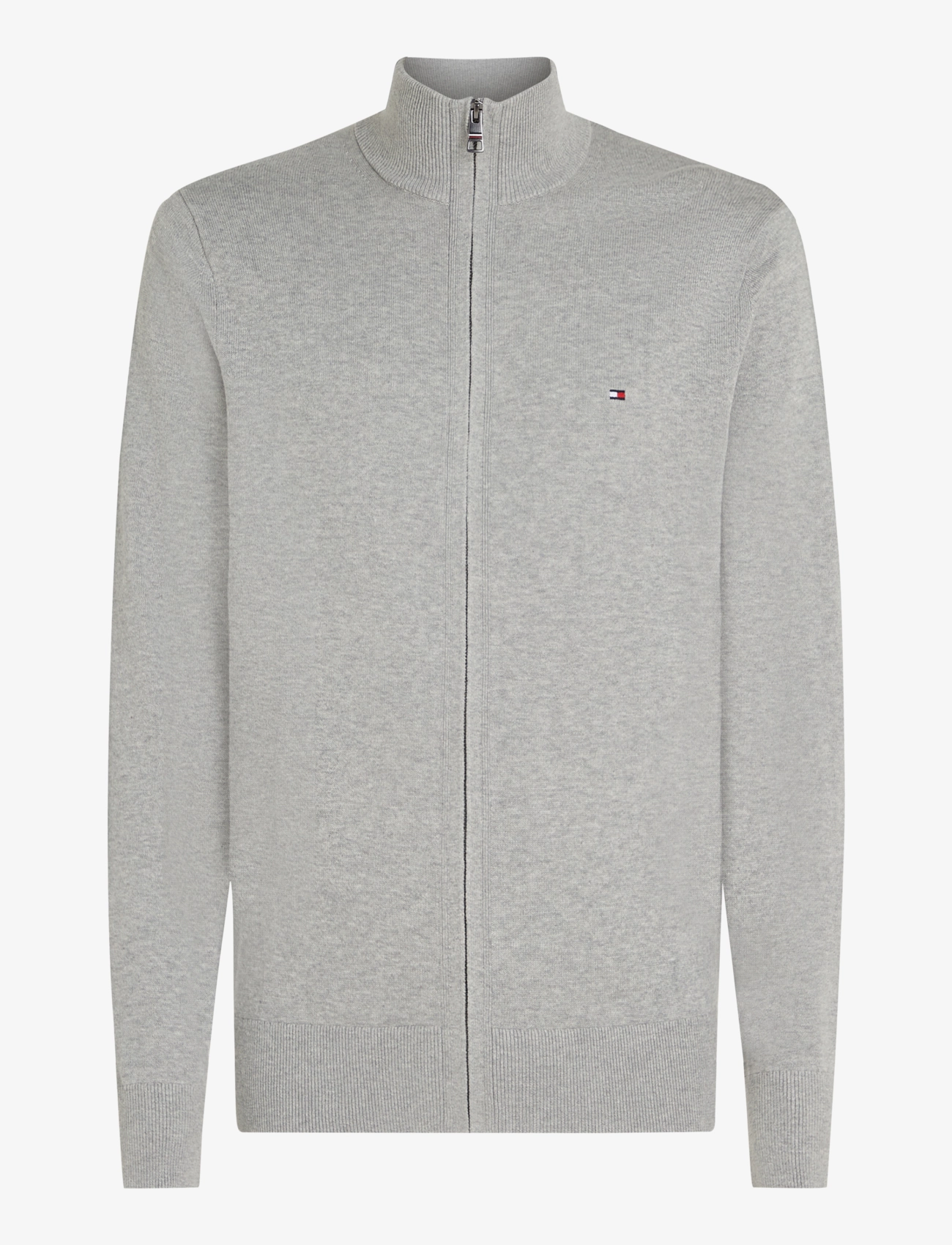 PIMA ORG CTN CASHMERE ZIP THRU - LIGHT GREY HEATHER