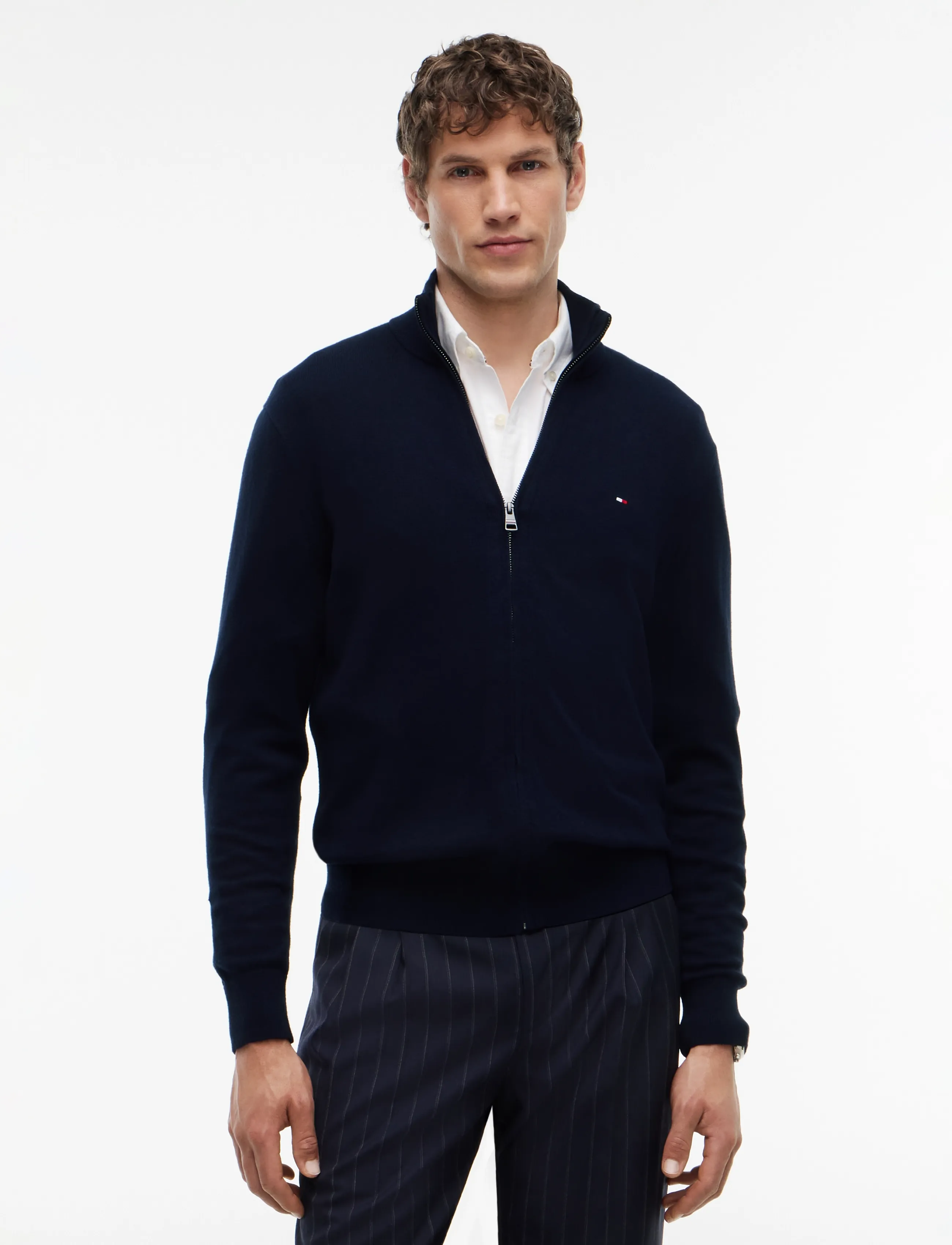 Tommy Hilfiger - PIMA ORG CTN CASHMERE ZIP THRU - full zip tröjor - navy blue - 1