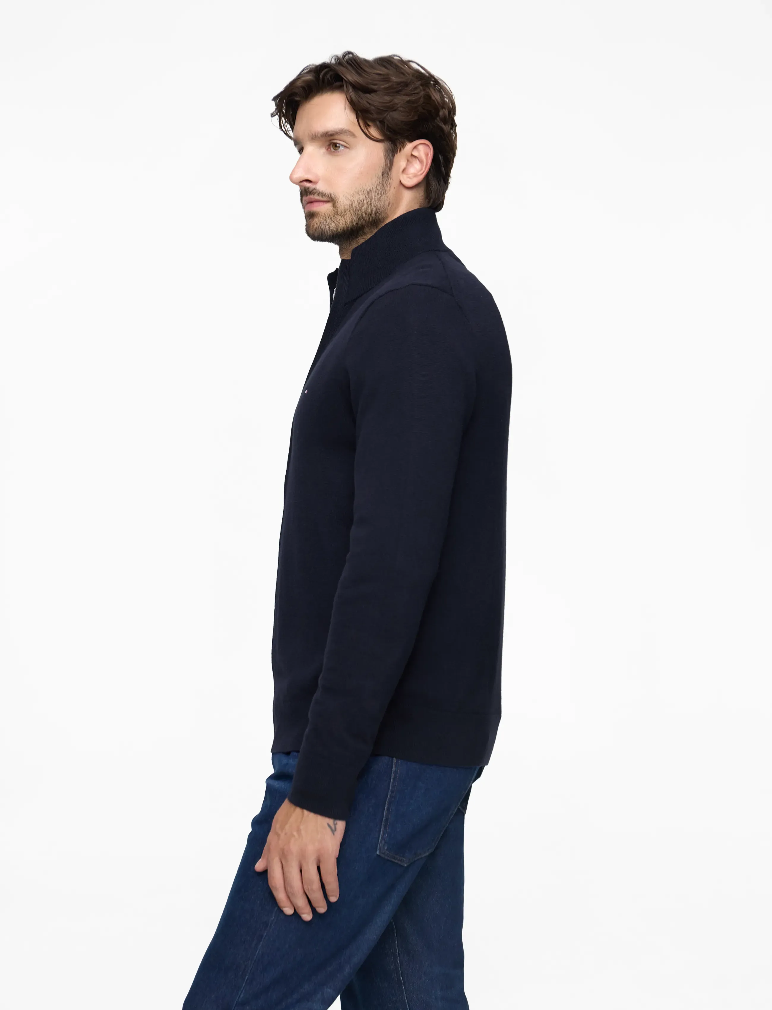 Tommy Hilfiger - PIMA ORG CTN CASHMERE ZIP THRU - full zip tröjor - navy blue - 4