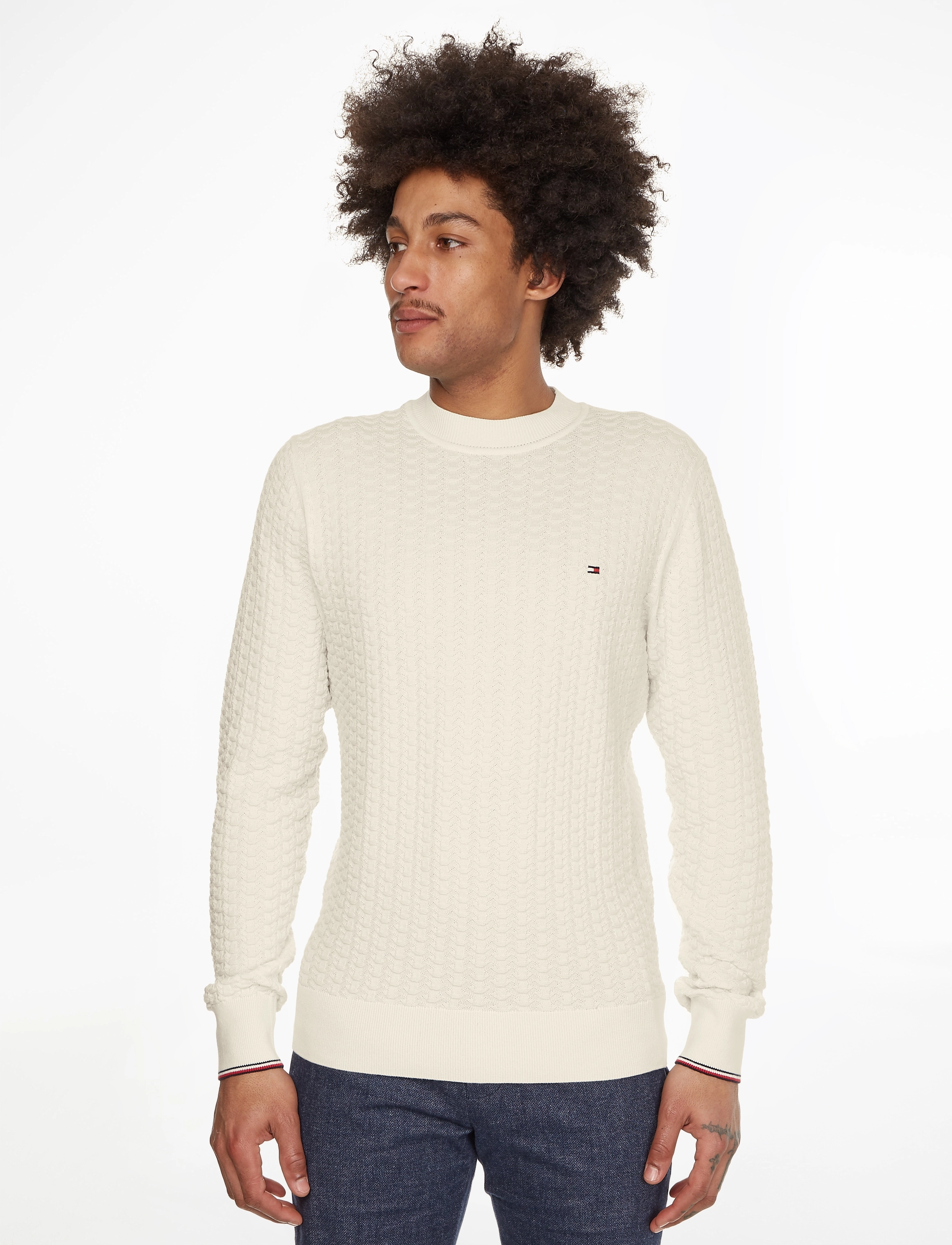 Tommy Hilfiger - EXAGGERATED STRUCTURE CREW NECK - ivory - 2