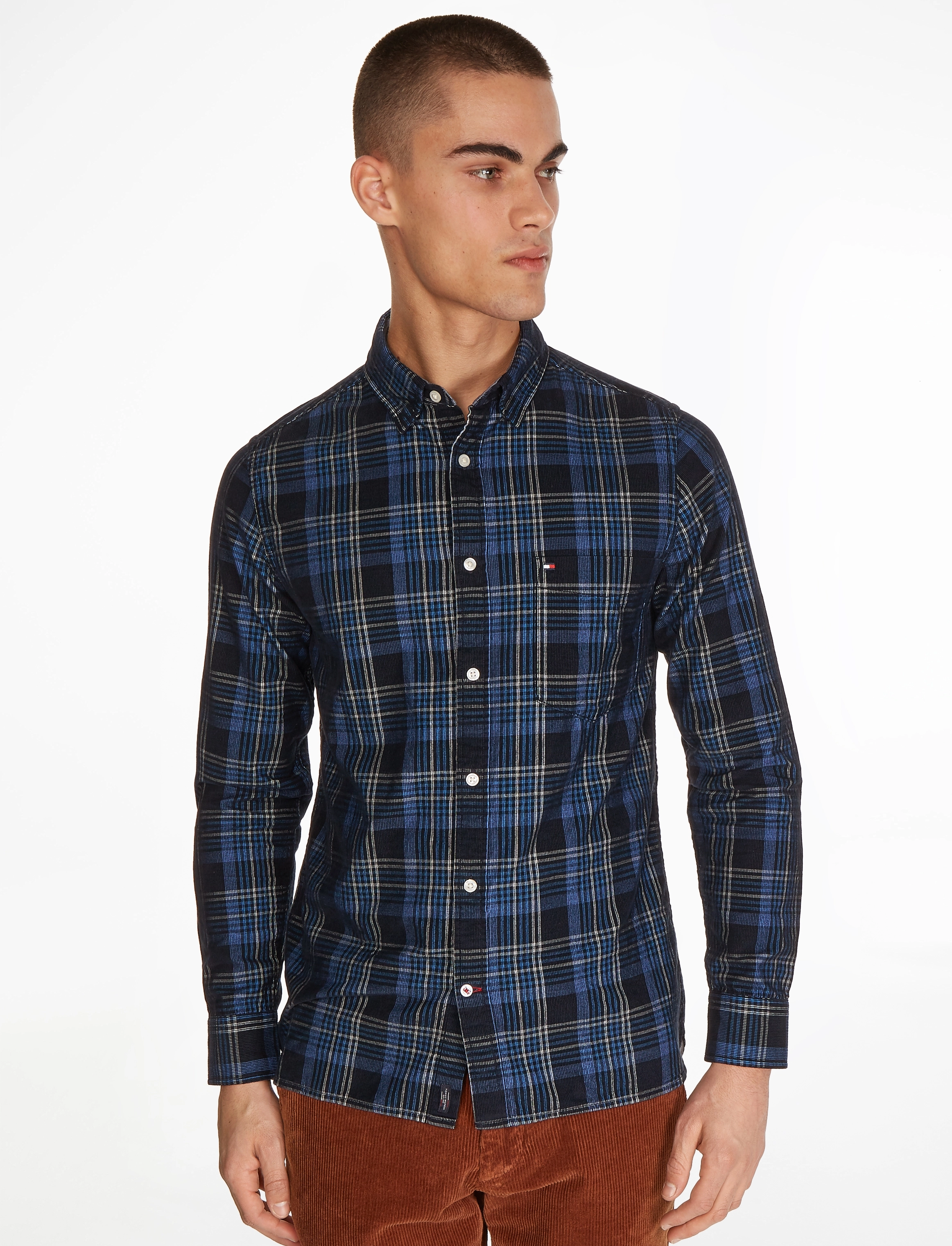 Tommy Hilfiger - CORDUROY CHECK SF SHIRT - carbon navy / bold blue / multi - 2