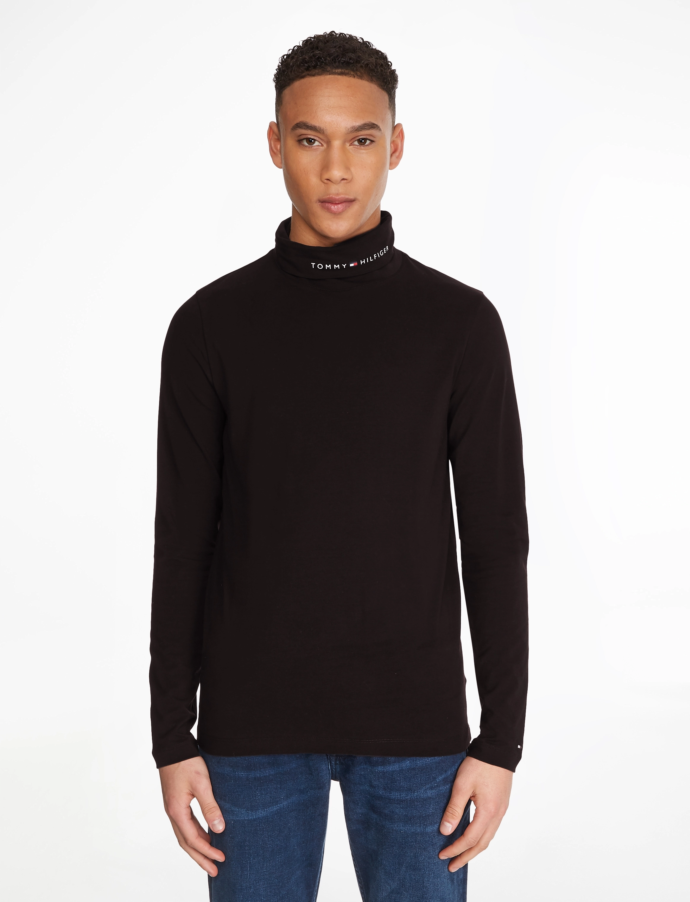Tommy Hilfiger - ROLL NECK TOMMY LOGO LS TEE - black - 2