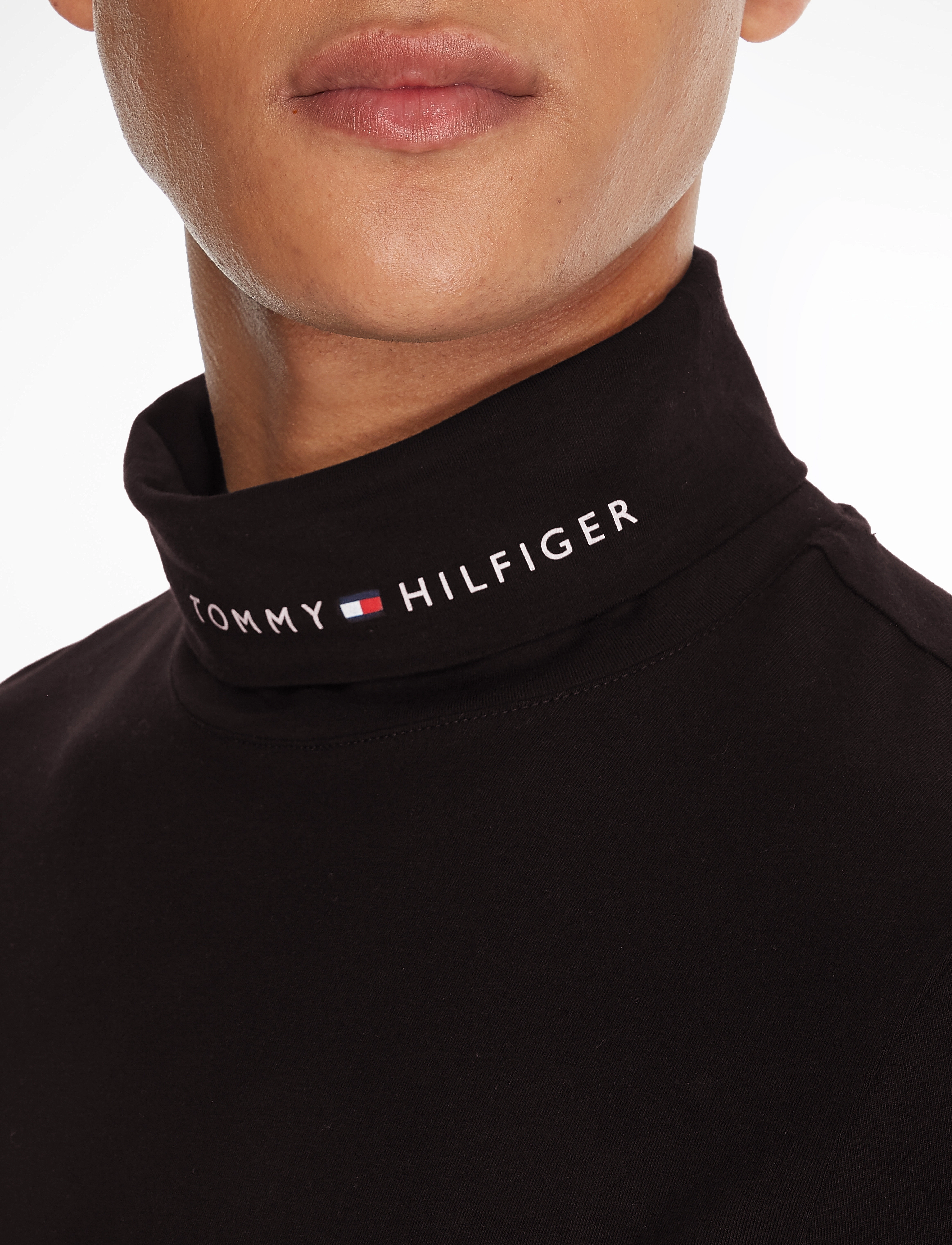 Tommy Hilfiger - ROLL NECK TOMMY LOGO LS TEE - black - 4