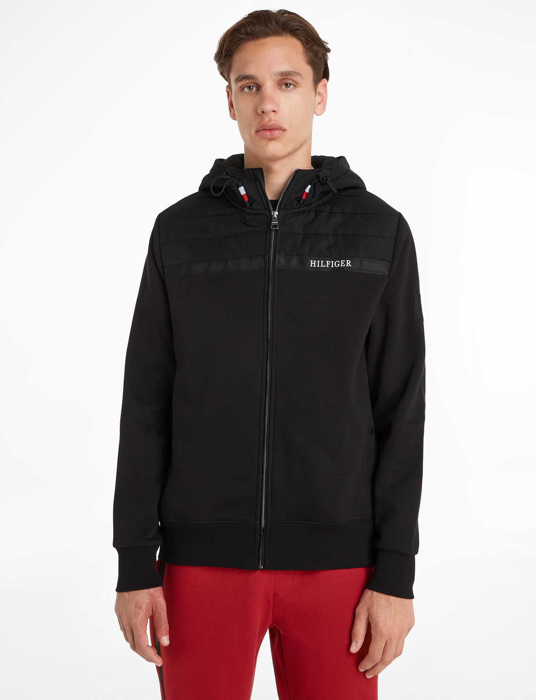 Tommy Hilfiger Mix Media Zip Tape Through Hoody Hoodies Boozt