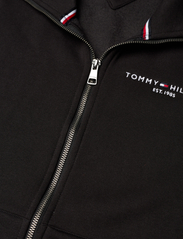 Tommy Hilfiger - TOMMY LOGO ZIP THRU STAND COLLAR - medvilniniai megztiniai - black - 2