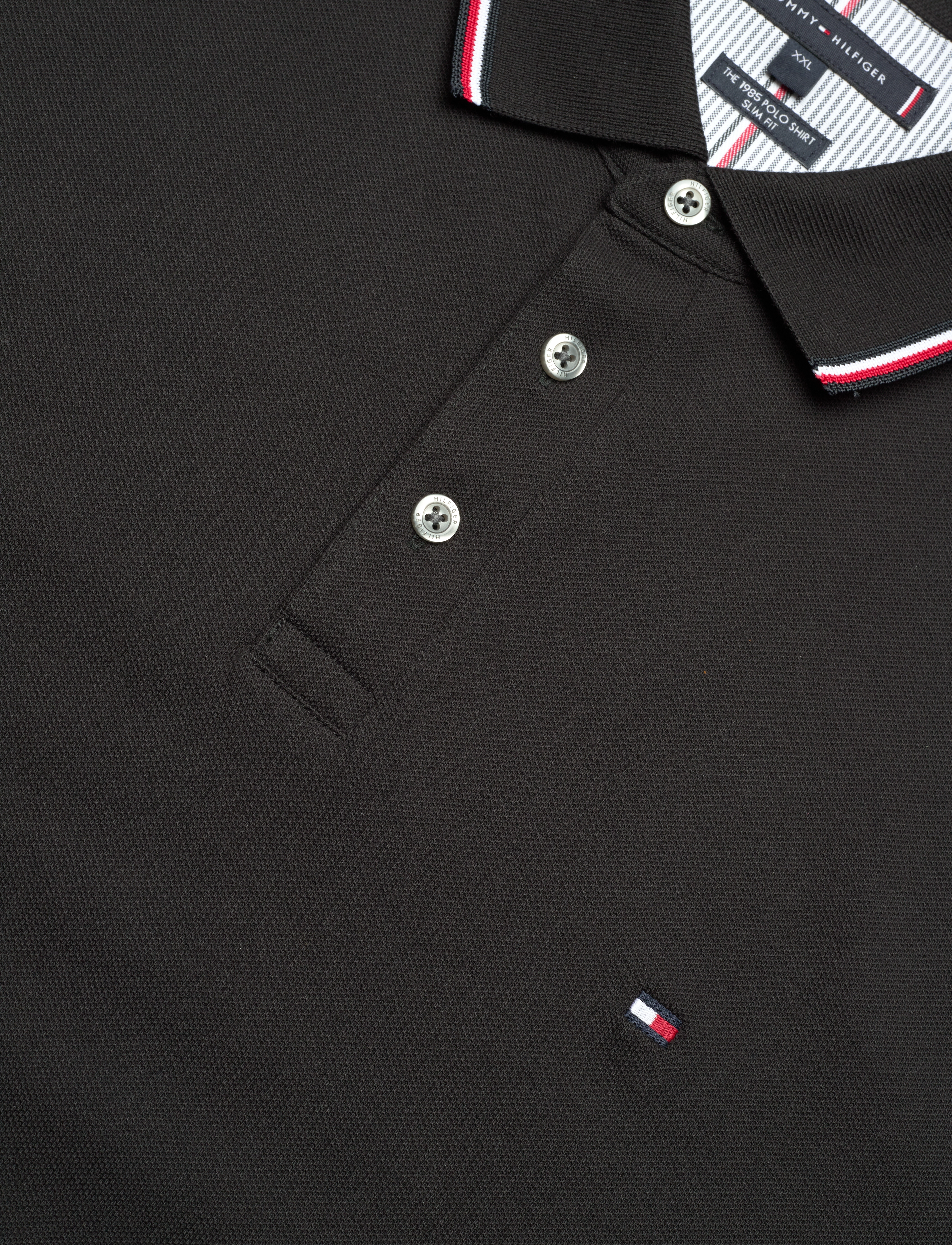 Tommy Hilfiger - 1985 RWB TIPPED SLIM LS POLO - black - 2