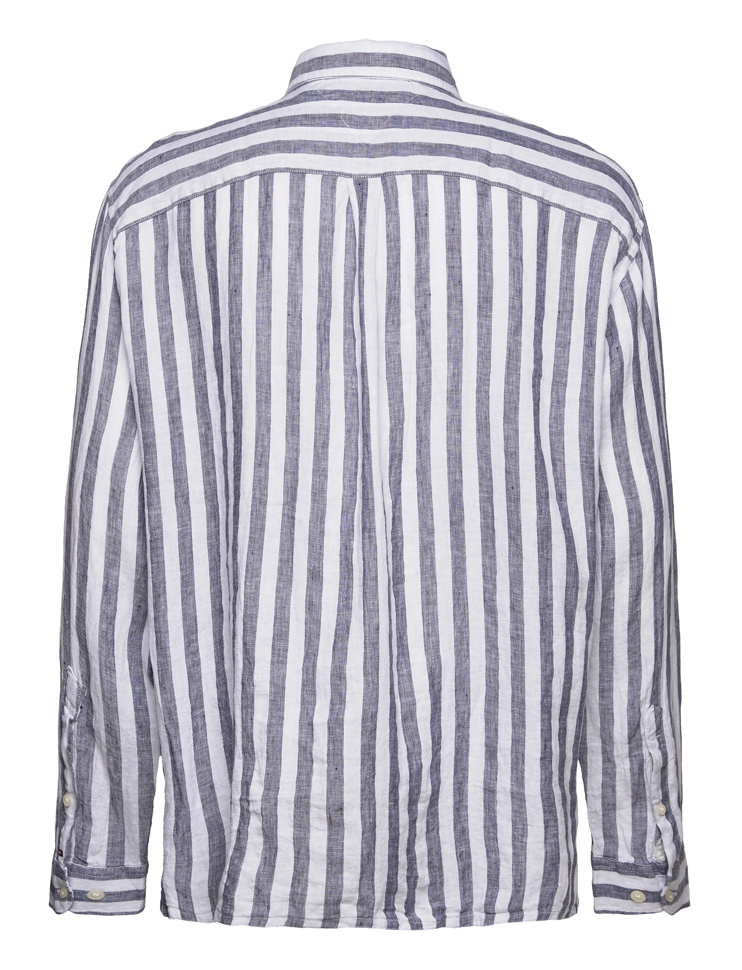 Tommy Hilfiger - BRETON LINEN STRIPE CF SHIRT - optic white / carbon navy - 1