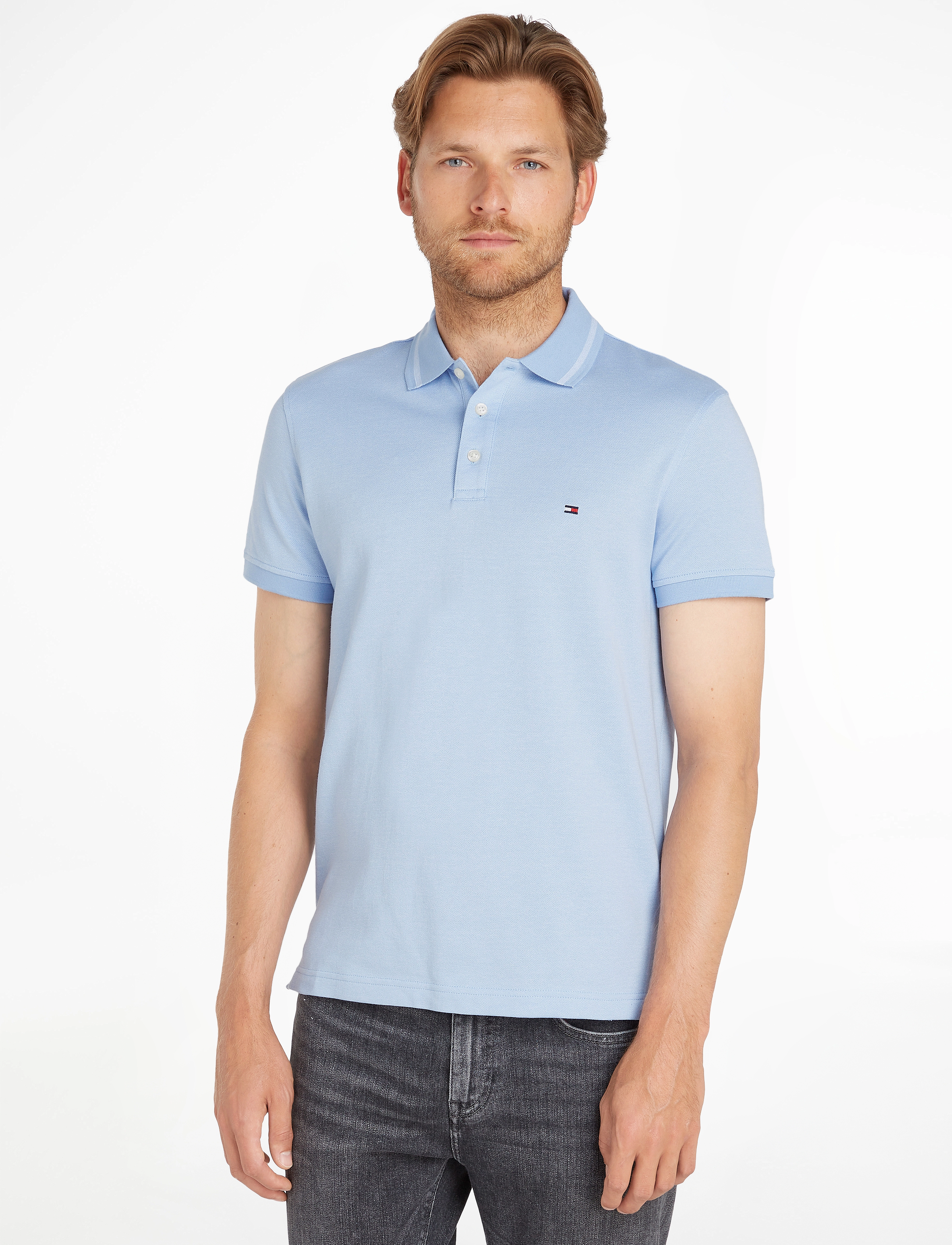 Tommy Hilfiger - PRETWIST MOULINE TIPPED POLO - vessel blue / white moulin - 2