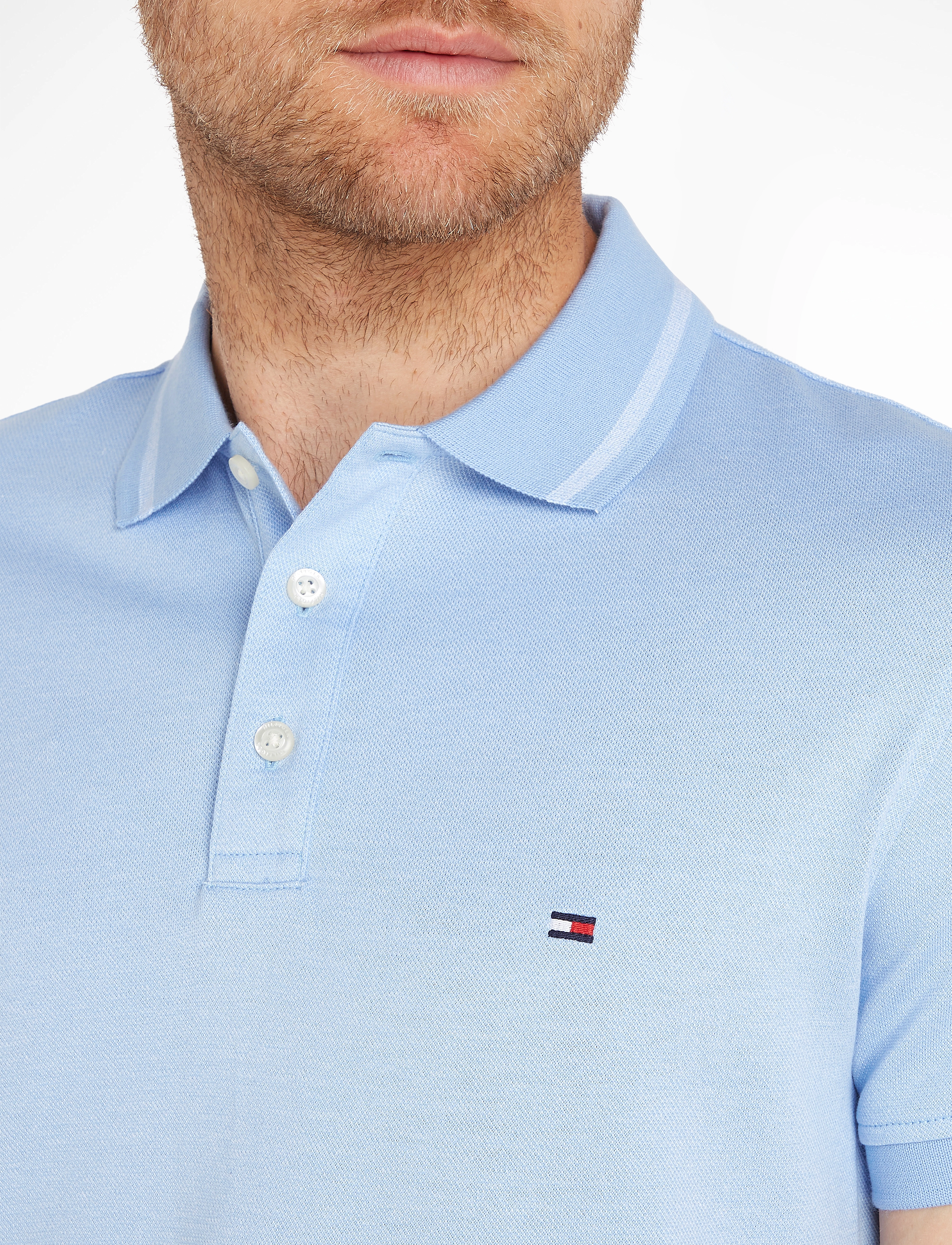 Tommy Hilfiger - PRETWIST MOULINE TIPPED POLO - vessel blue / white moulin - 4