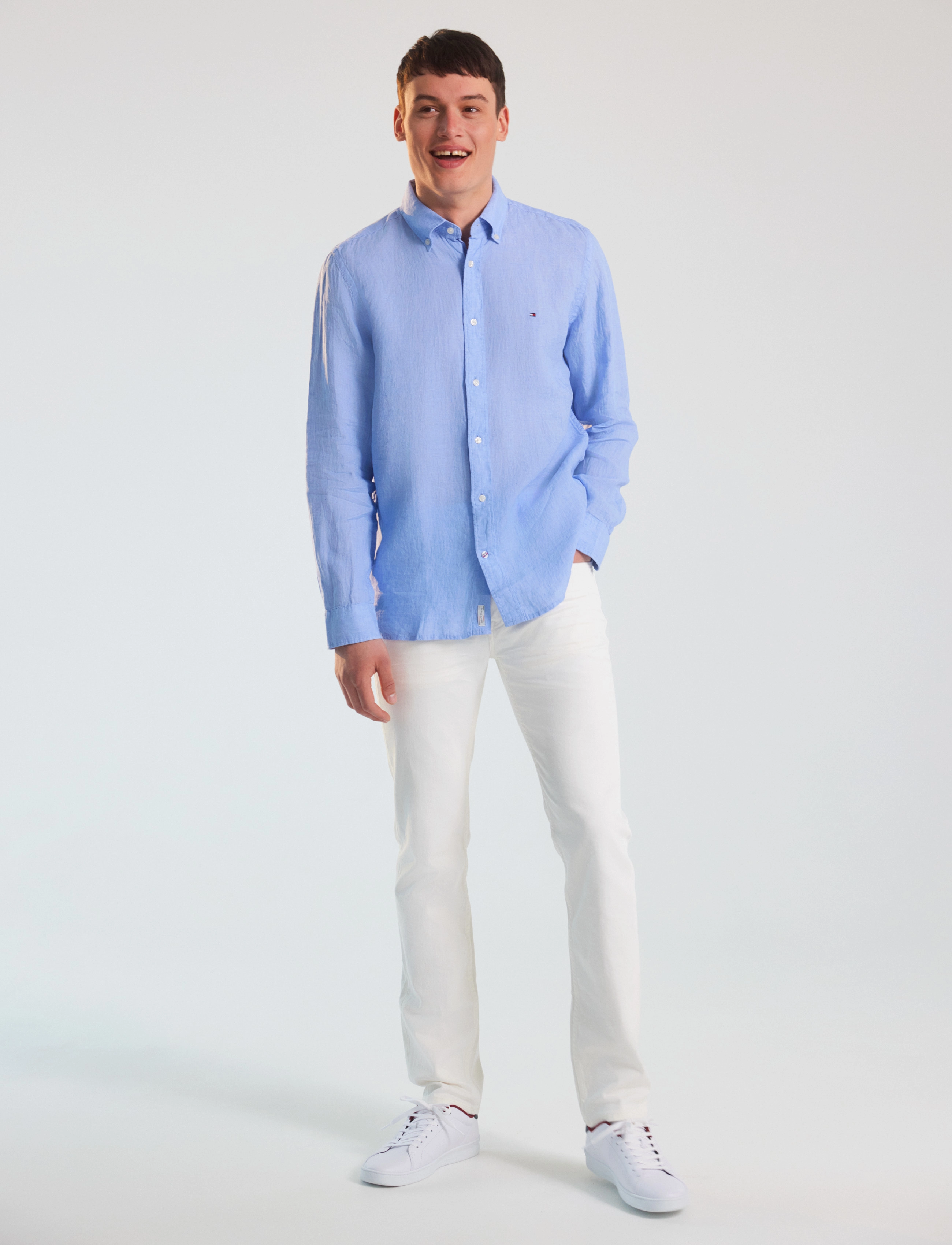 Tommy Hilfiger - PIGMENT DYED LI SOLID RF SHIRT - vessel blue - 1