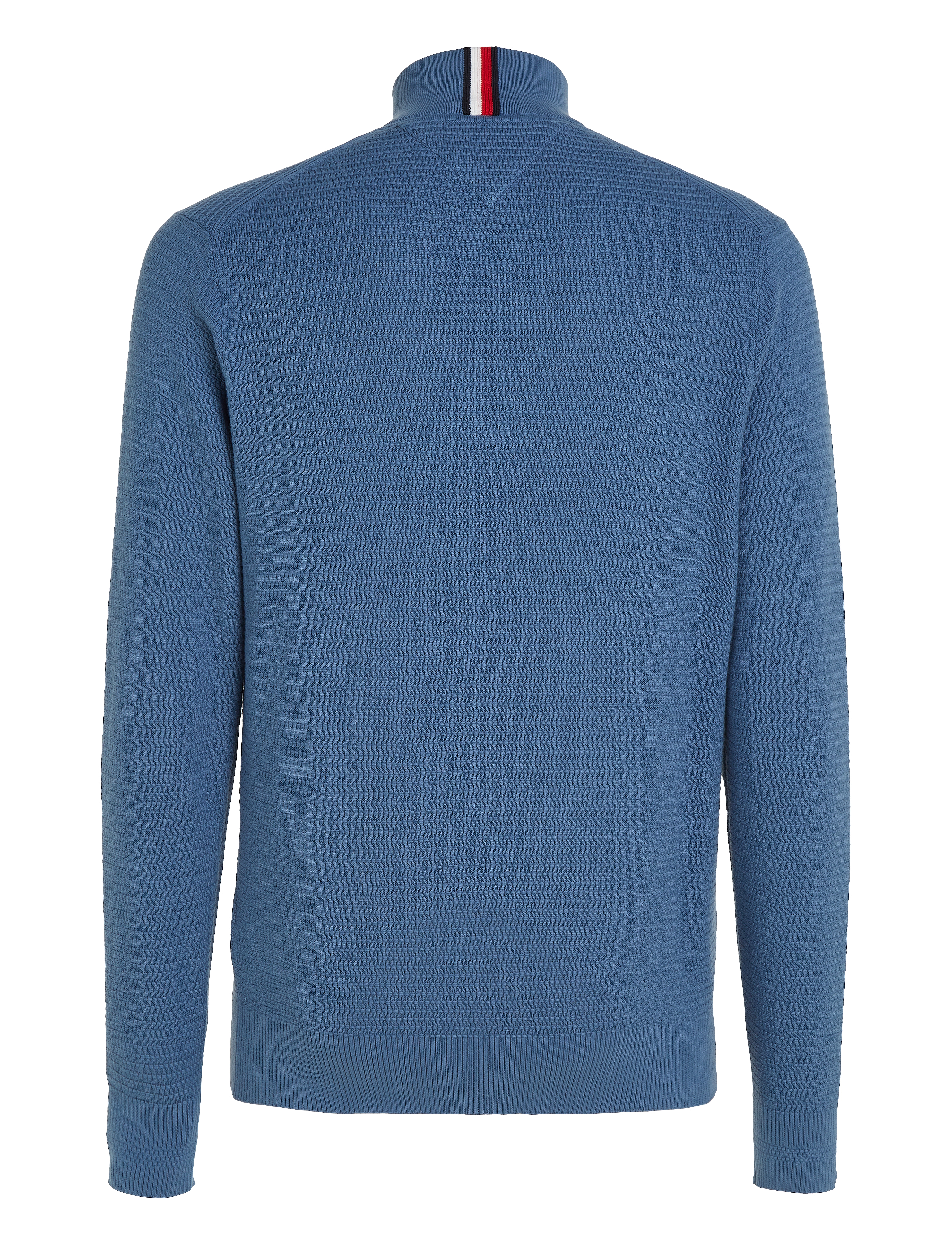 Tommy Hilfiger - INTERLACED STRUCTURE ZIP MOCK - blue coast - 4