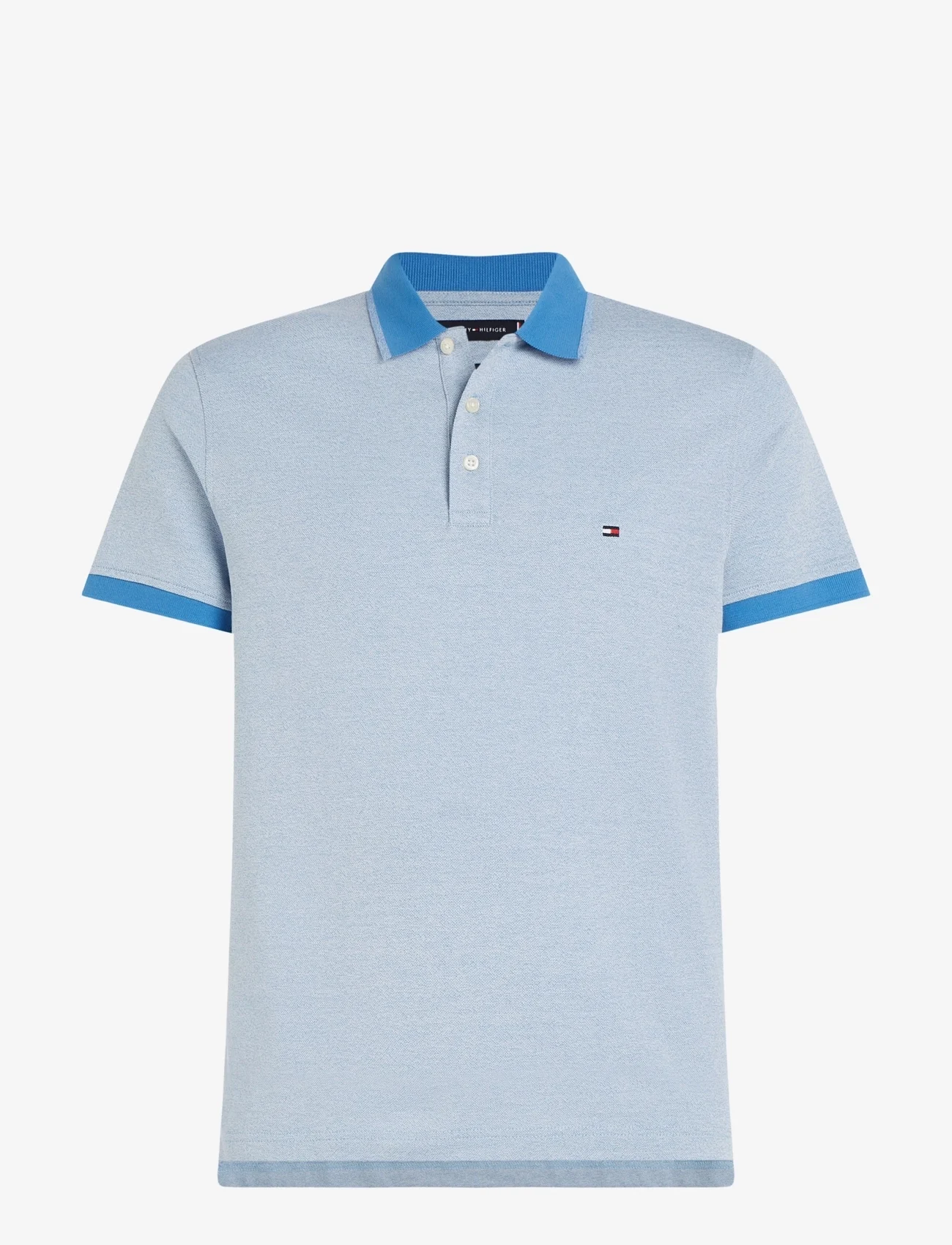 Tommy Hilfiger - MOULINE TIPPED SLIM POLO - korte mouwen - weathered white / iconic blue - 0