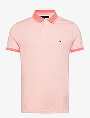 Tommy Hilfiger - MOULINE TIPPED SLIM POLO - short-sleeved polos - weathered white /peach dusk mouline - 0