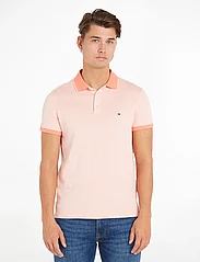 Tommy Hilfiger - MOULINE TIPPED SLIM POLO - lyhythihaiset - weathered white /peach dusk mouline - 3