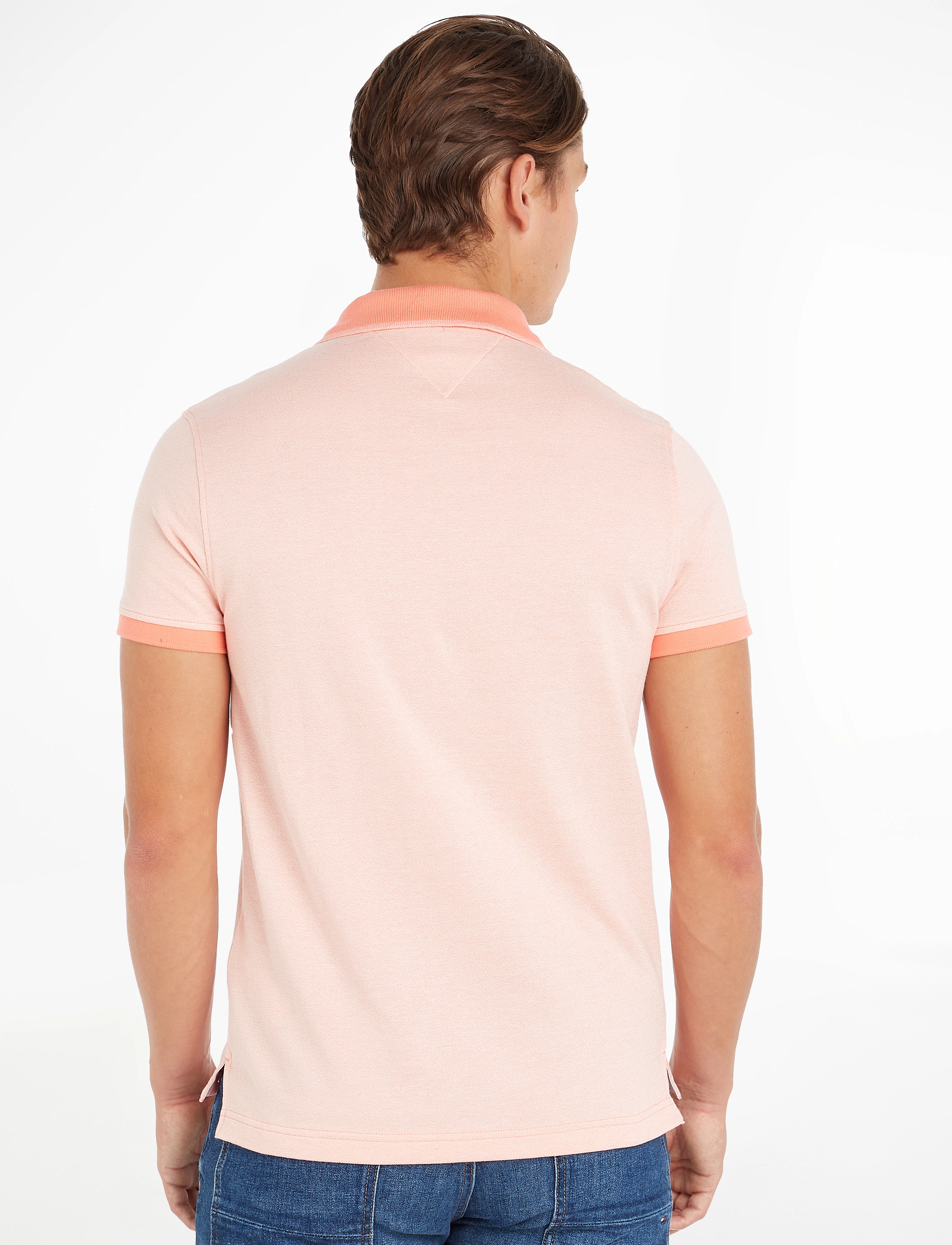 Tommy Hilfiger - MOULINE TIPPED SLIM POLO - weathered white /peach dusk mouline - 3