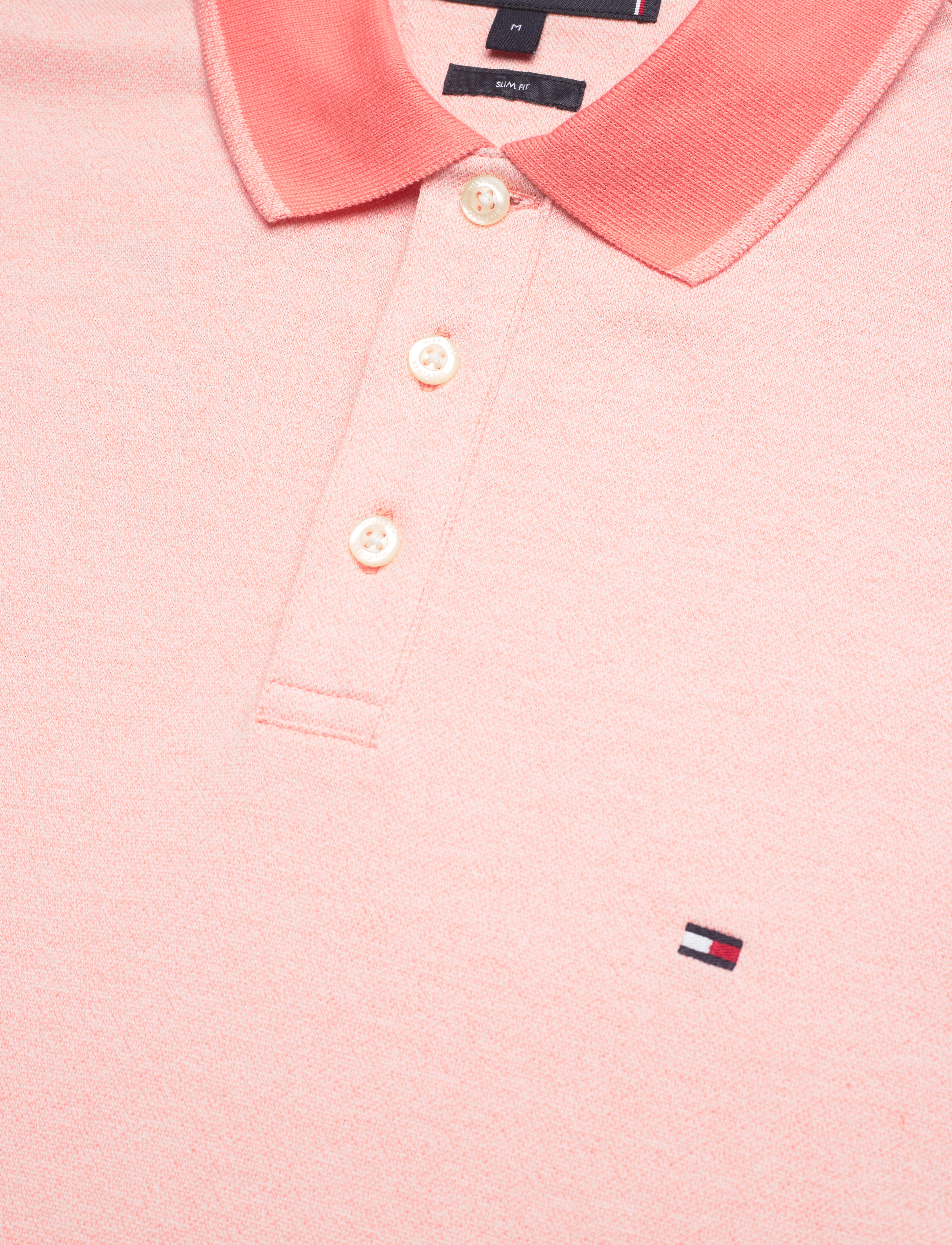 Tommy Hilfiger - MOULINE TIPPED SLIM POLO - weathered white /peach dusk mouline - 5