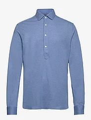 Tommy Hilfiger - DC PIQUE POPOVER RF SHIRT - long-sleeved polos - cloudy blue heather - 0