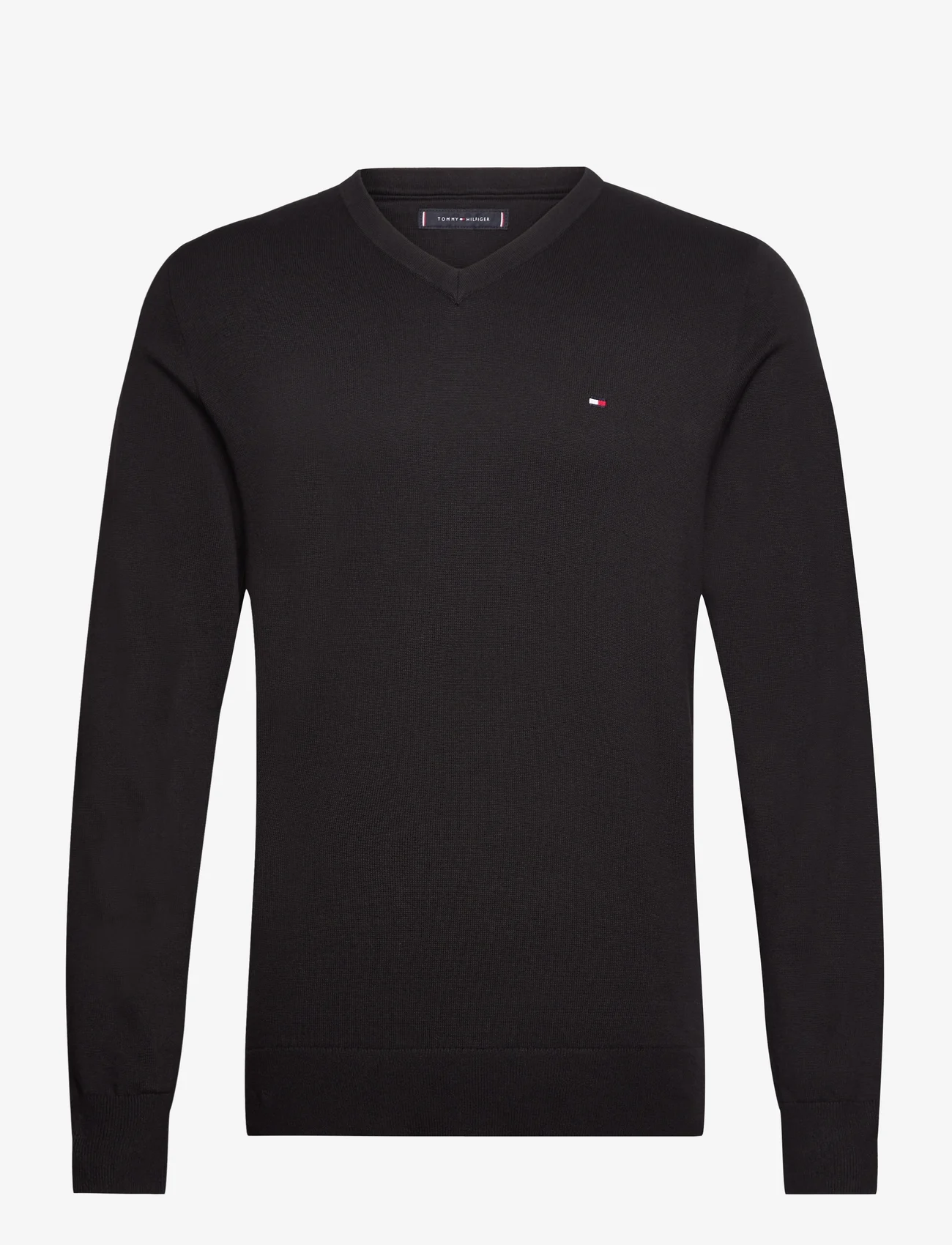 Tommy Hilfiger - CLASSIC COTTON V NECK - knitted v-necks - black - 0