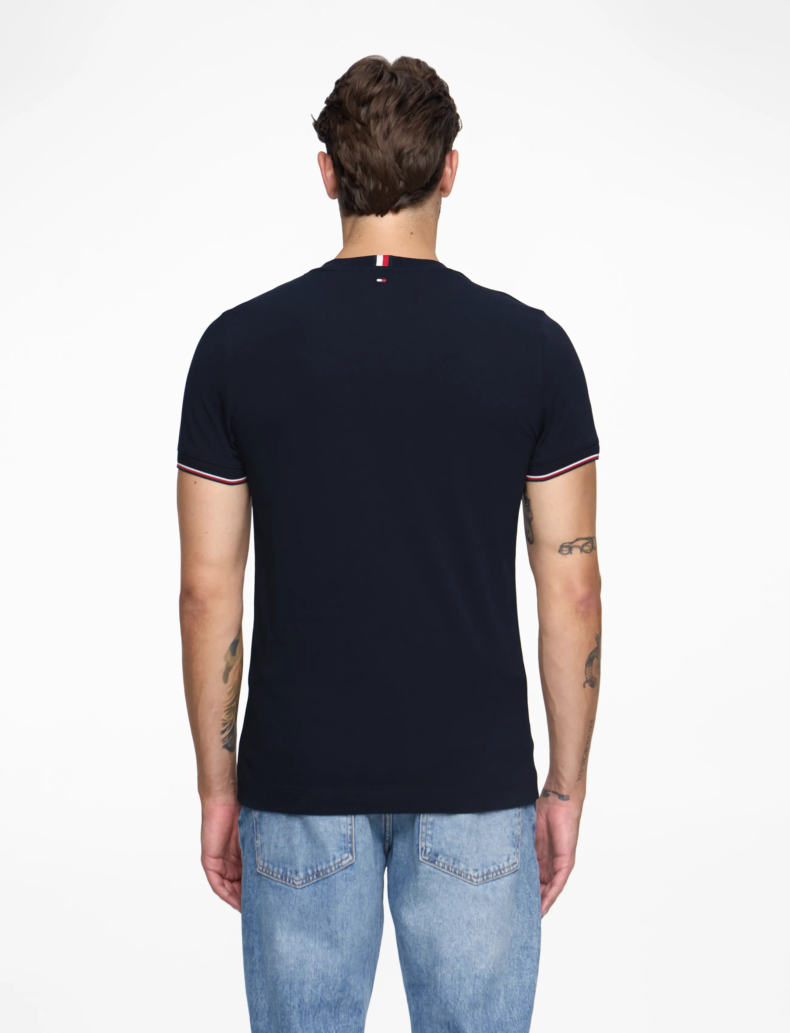 Tommy Hilfiger - TOMMY LOGO TIPPED TEE - kortærmede t-shirts - desert sky - 4