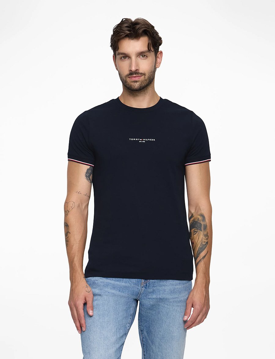 Tommy Hilfiger - TOMMY LOGO TIPPED TEE - t-shirts à manches courtes - desert sky - 0