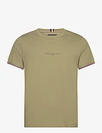 TOMMY LOGO TIPPED TEE - FADED OLIVE