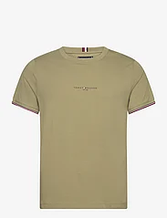 Tommy Hilfiger - TOMMY LOGO TIPPED TEE - kortärmade t-shirts - faded olive - 0