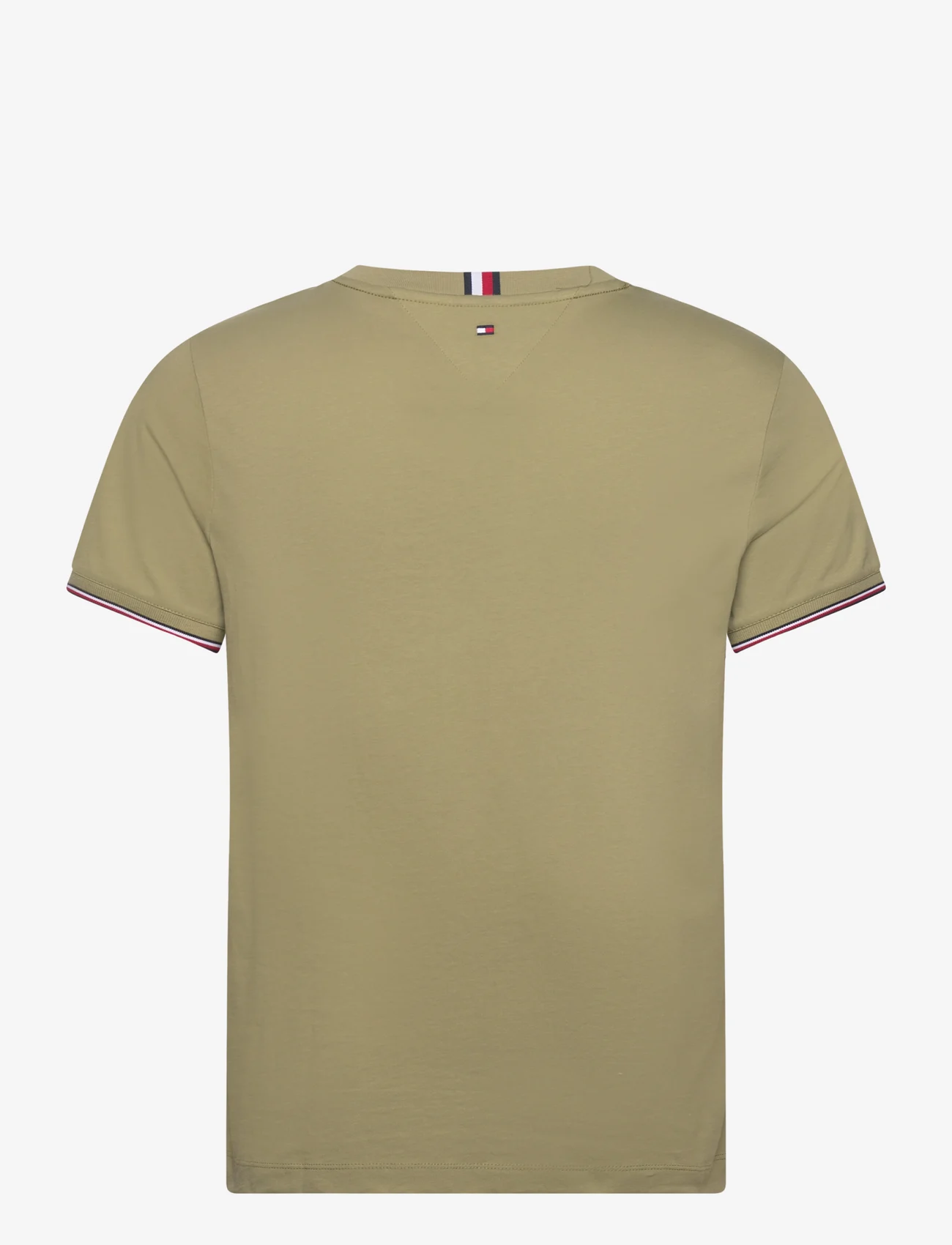 Tommy Hilfiger - TOMMY LOGO TIPPED TEE - kortærmede t-shirts - faded olive - 1