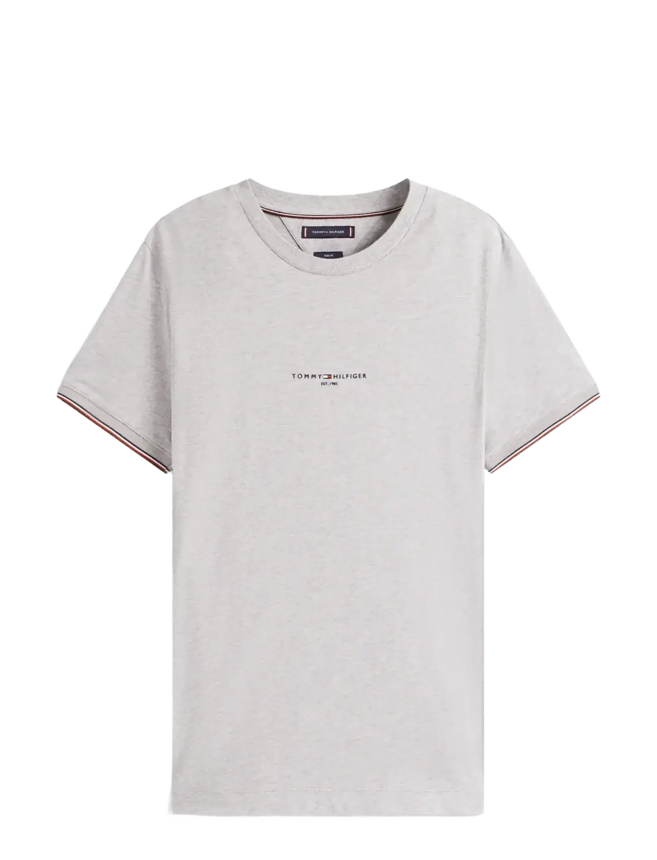 Tommy Hilfiger TOMMY LOGO TIPPED TEE - Tommy Hilfiger - LIGHT GREY HEATHER / grey
