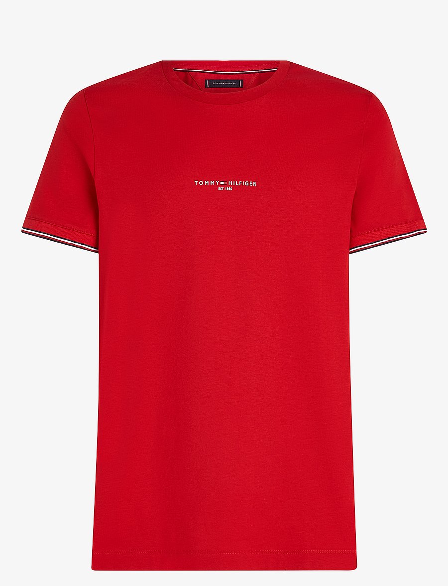 Tommy Hilfiger - TOMMY LOGO TIPPED TEE - kurzärmelig - medium red - 1