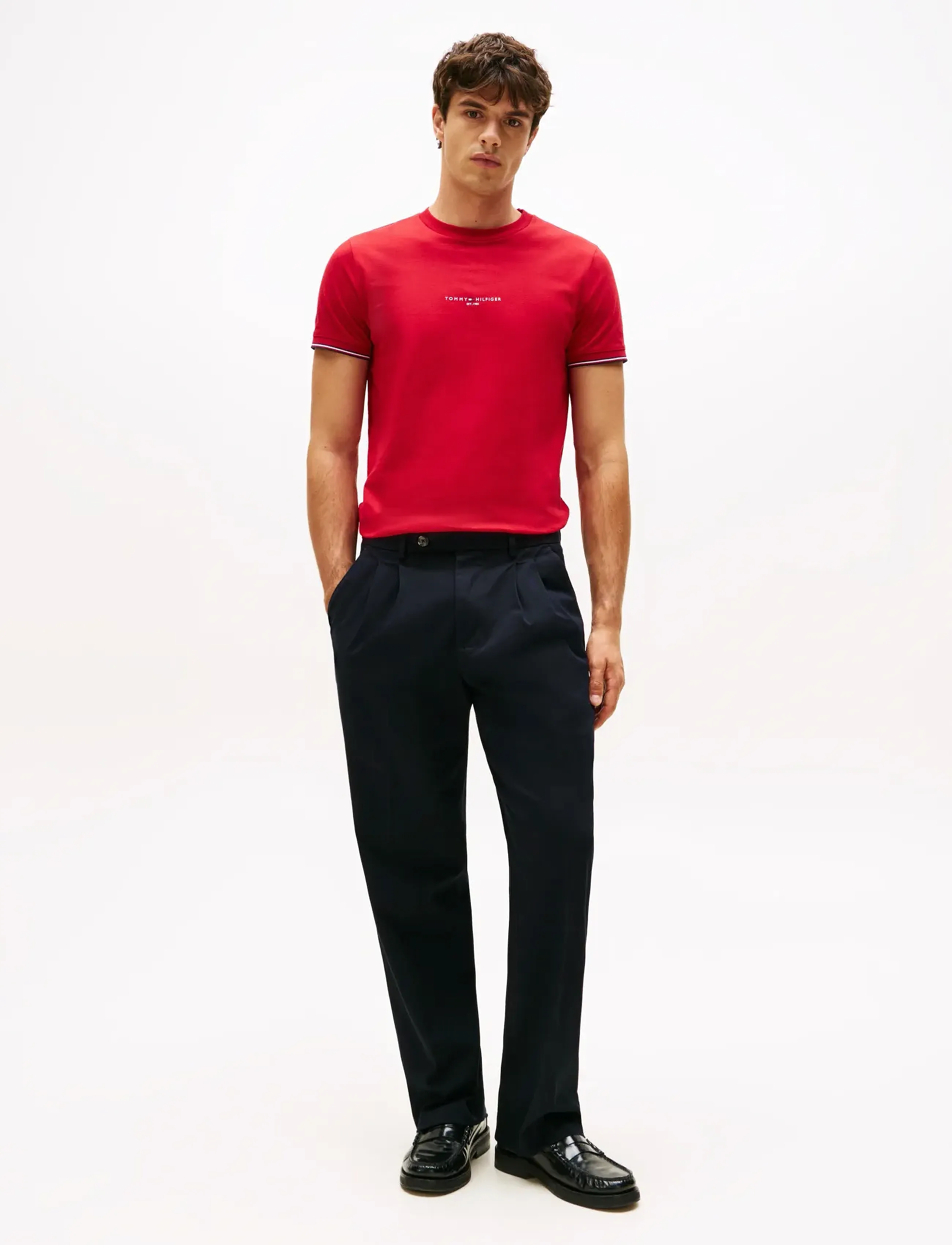 Tommy Hilfiger - TOMMY LOGO TIPPED TEE - kurzärmelig - medium red - 2