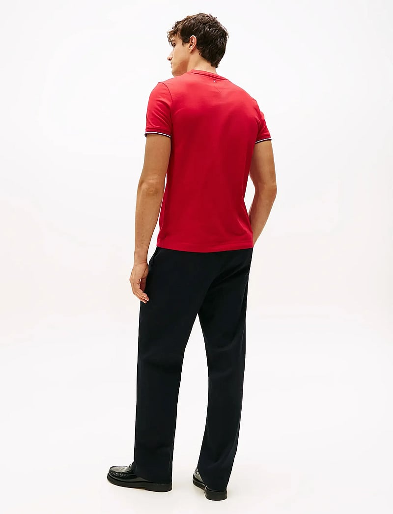 Tommy Hilfiger - TOMMY LOGO TIPPED TEE - kortärmade t-shirts - medium red - 3