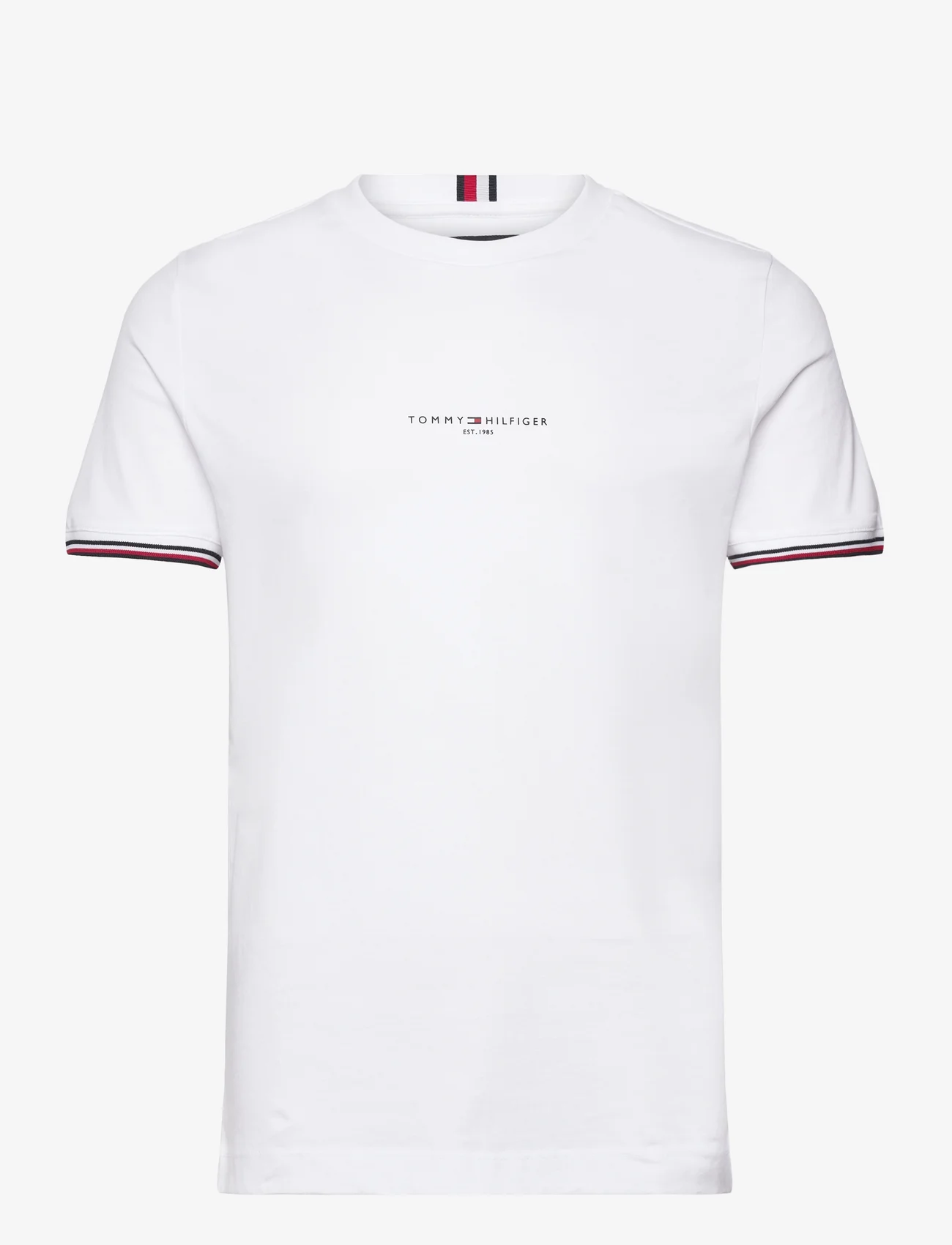 Tommy Hilfiger - TOMMY LOGO TIPPED TEE - kortärmade t-shirts - white - 0