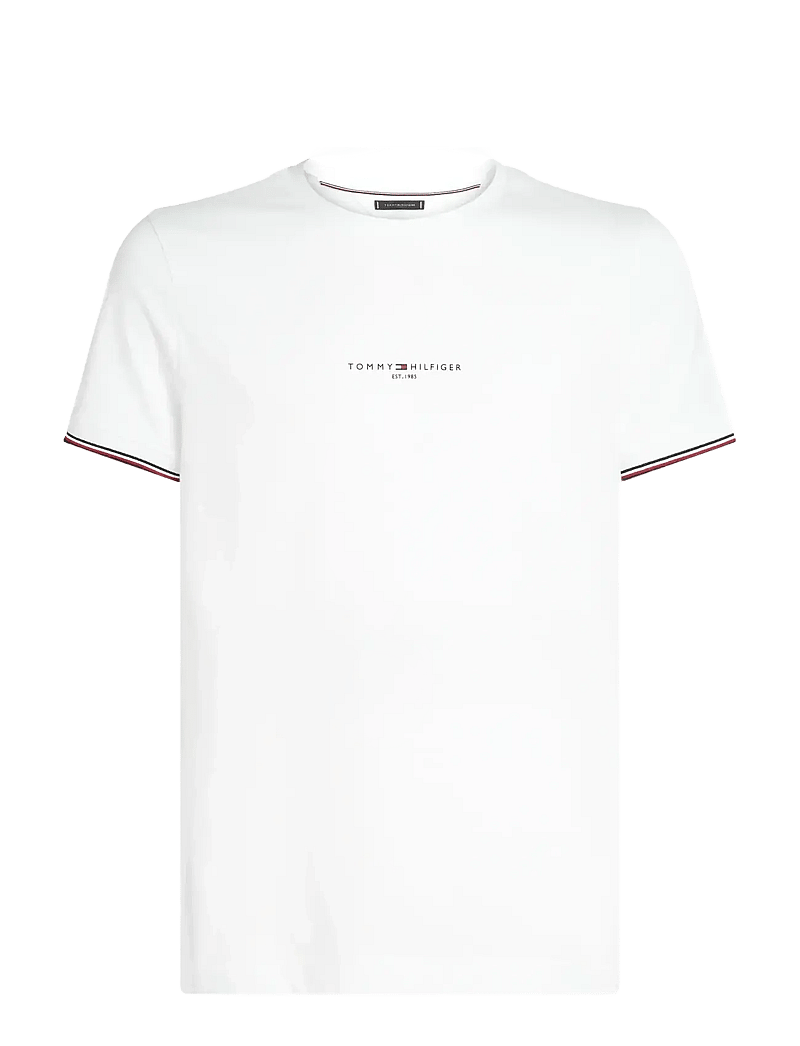 Tommy Hilfiger - TOMMY LOGO TIPPED TEE - kortärmade t-shirts - white - 1