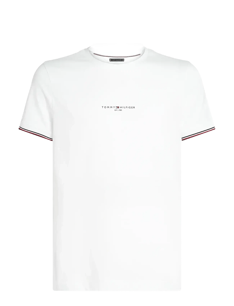 Tommy Hilfiger - TOMMY LOGO TIPPED TEE - lühikeste varrukatega t-särgid - white - 1