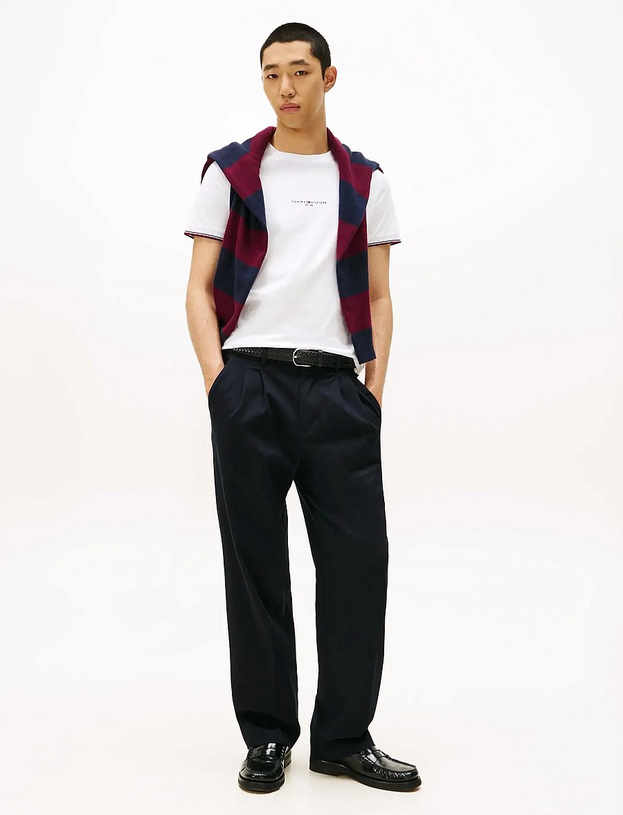 Tommy Hilfiger - TOMMY LOGO TIPPED TEE - lühikeste varrukatega t-särgid - white - 3