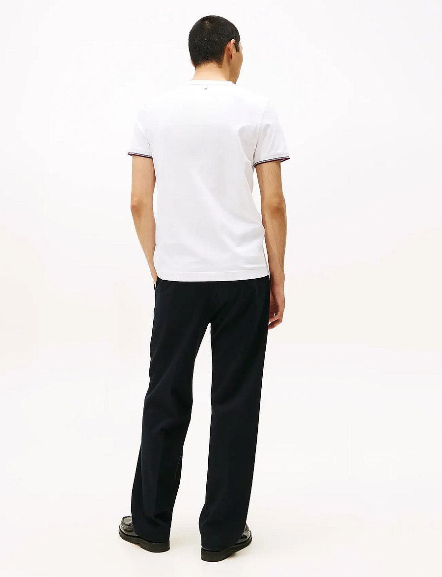 Tommy Hilfiger - TOMMY LOGO TIPPED TEE - lühikeste varrukatega t-särgid - white - 4